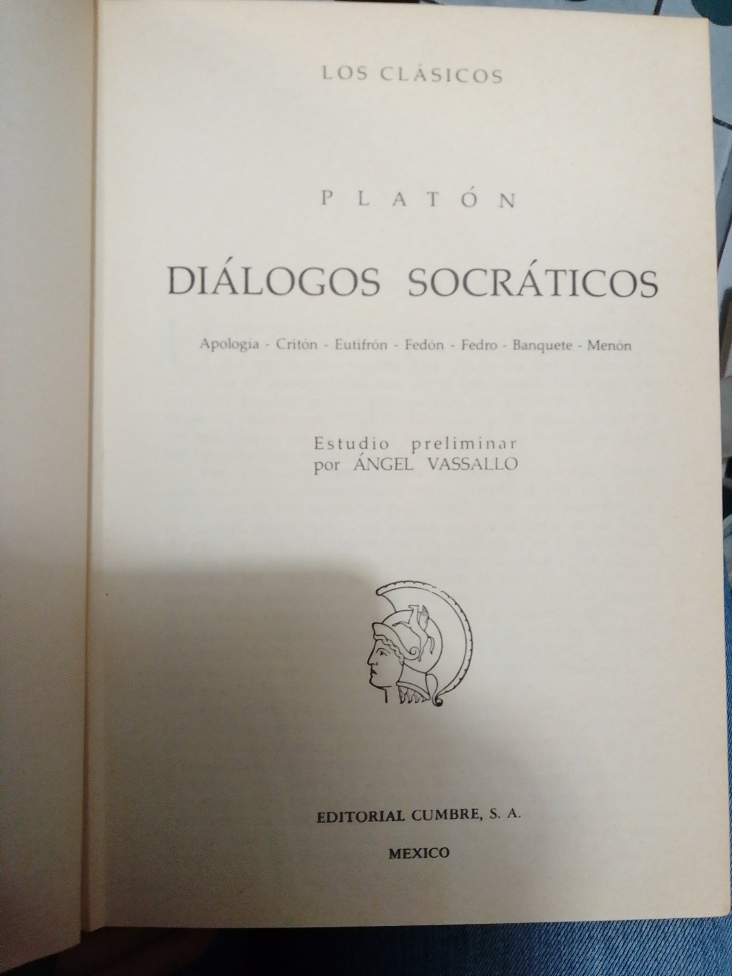 DIALOGOS SOCRATICOS POR PLATON USADO NOVELA JUÁREZ