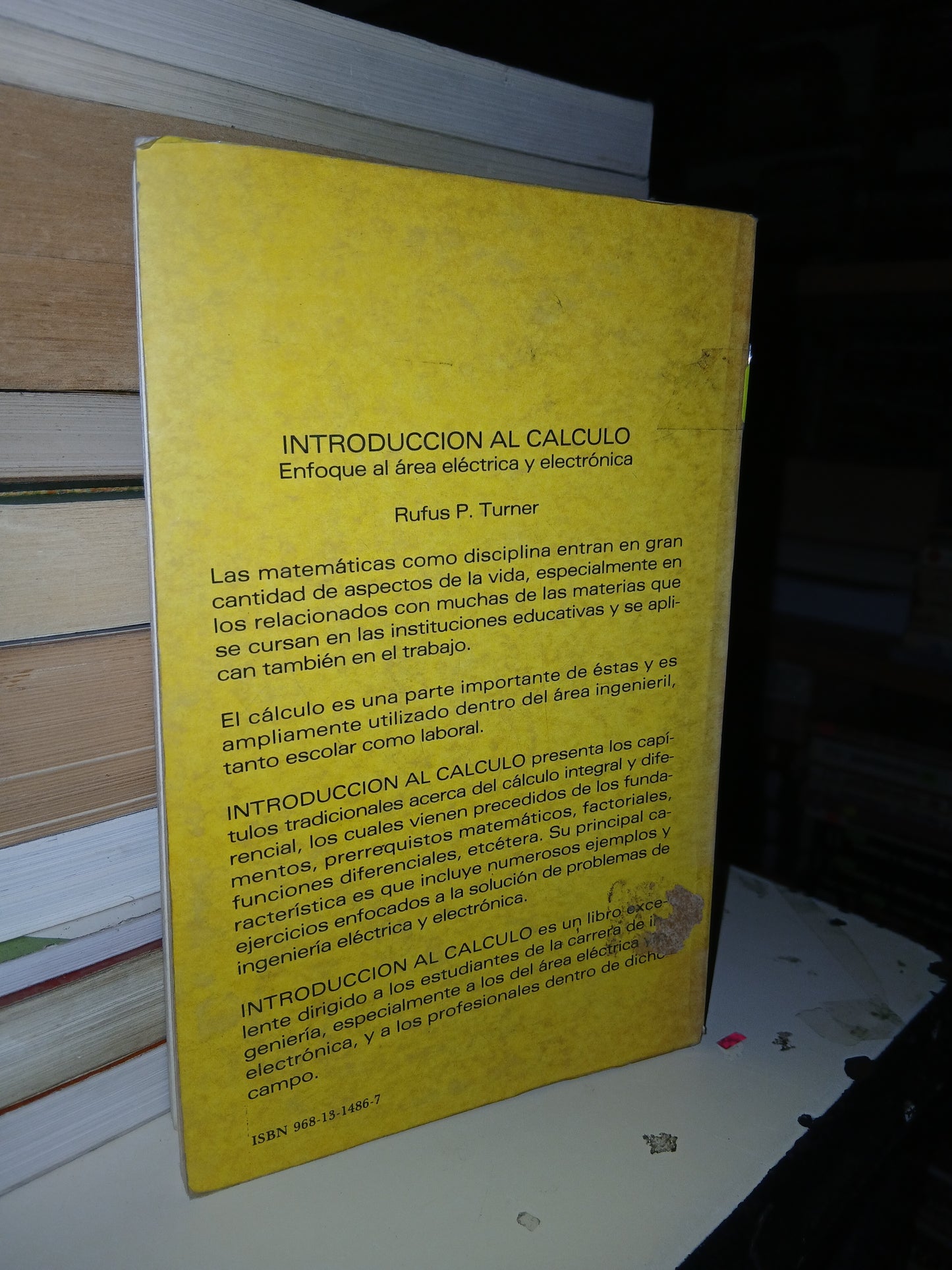 INTRODUCCIÓN AL CÁLCULO  POR RUFUS P. TURNER USADO CÁLCULO LITERARIO 207