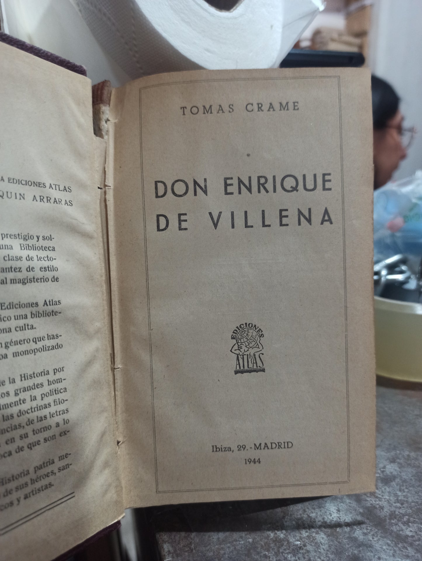 DON ENRIQUE DE VILLENA POR TOMAS CRAME USADO SALUD ALDAMA