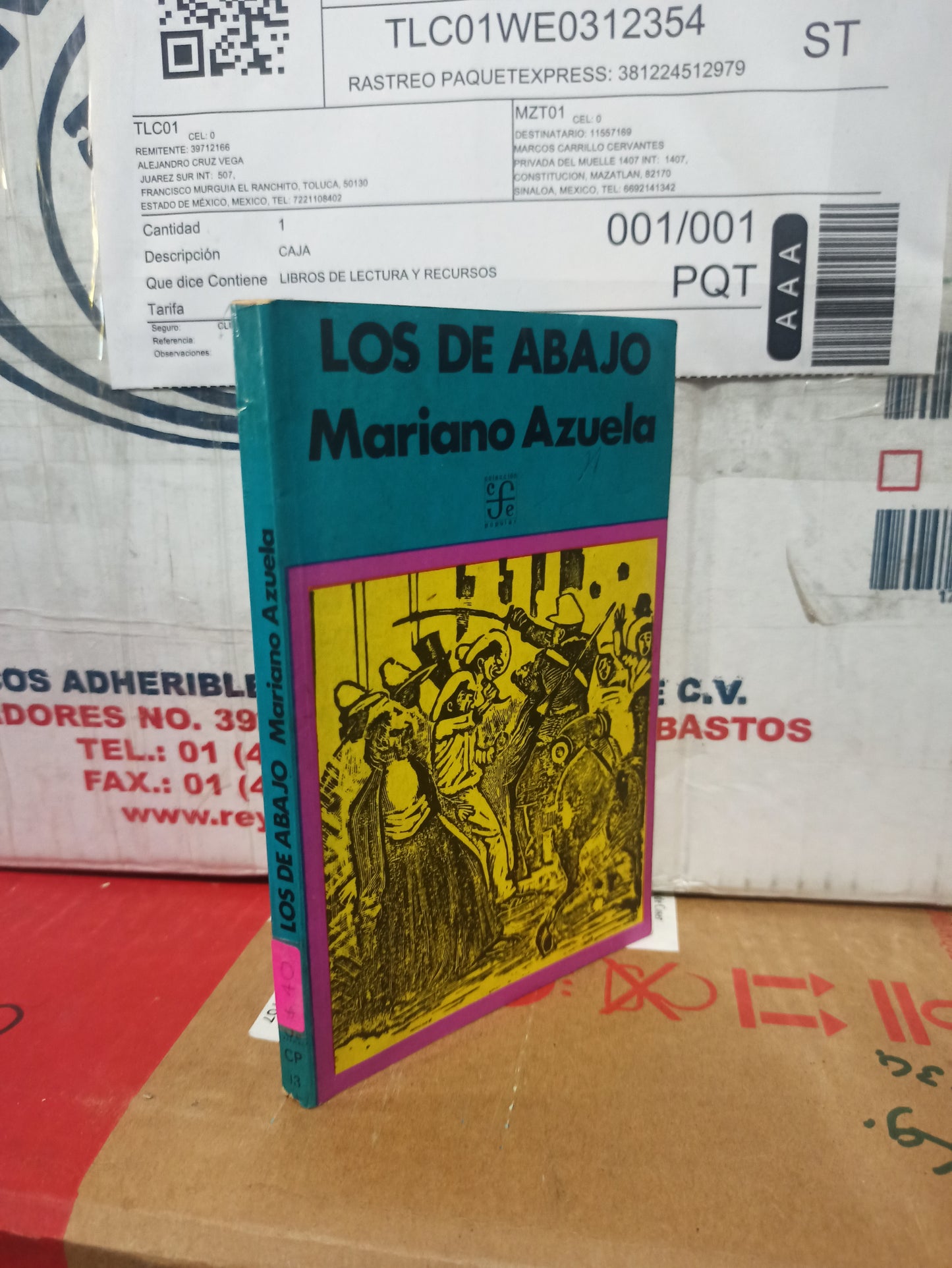 LOS DE ABAJO POR MARIANO AZUELA USADO NOVELAS JUÁREZ