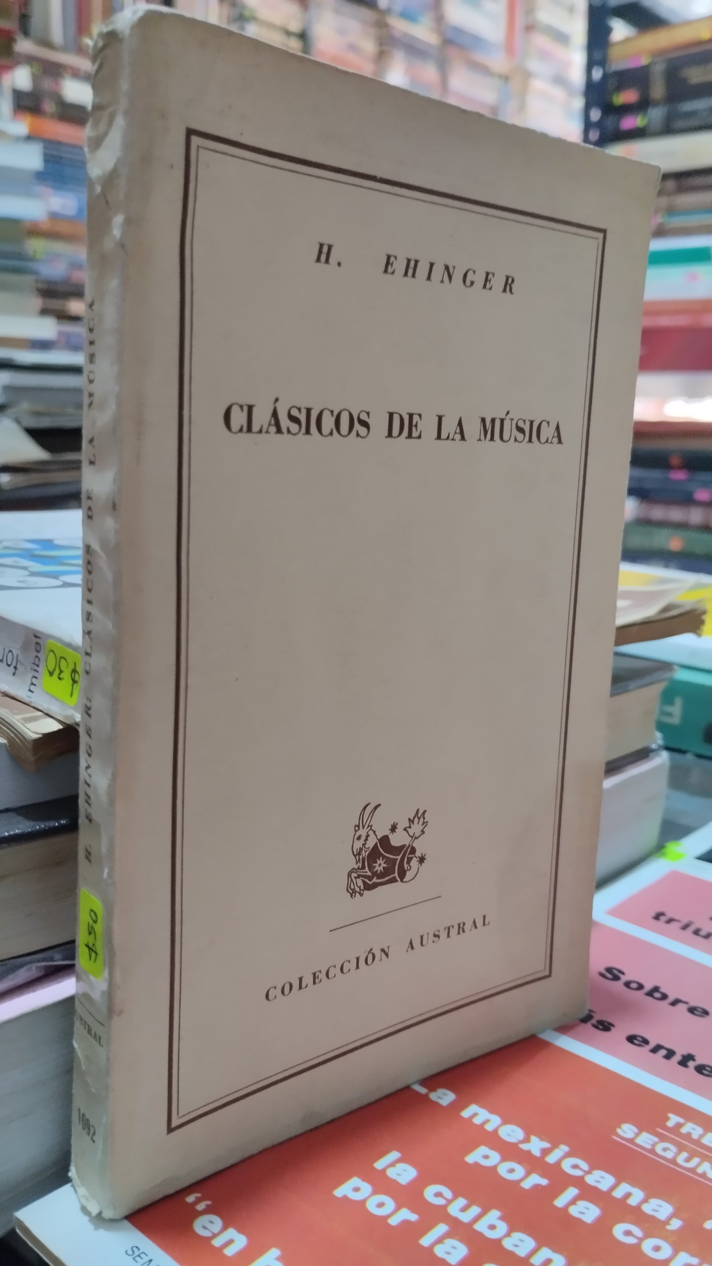CLASICOS DE LA MUSICA POR H EHINGER LIBRO USADO MUSICA ALDAMA