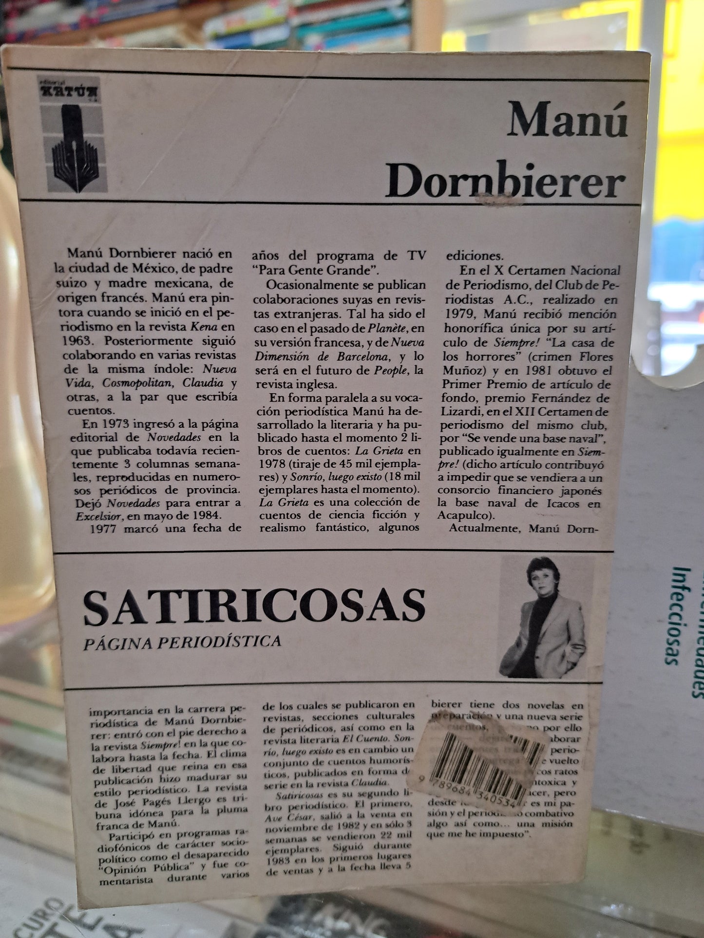 SATIRICOSAS MANÚ DORNBIERER USADO NOVELA JUÁREZ