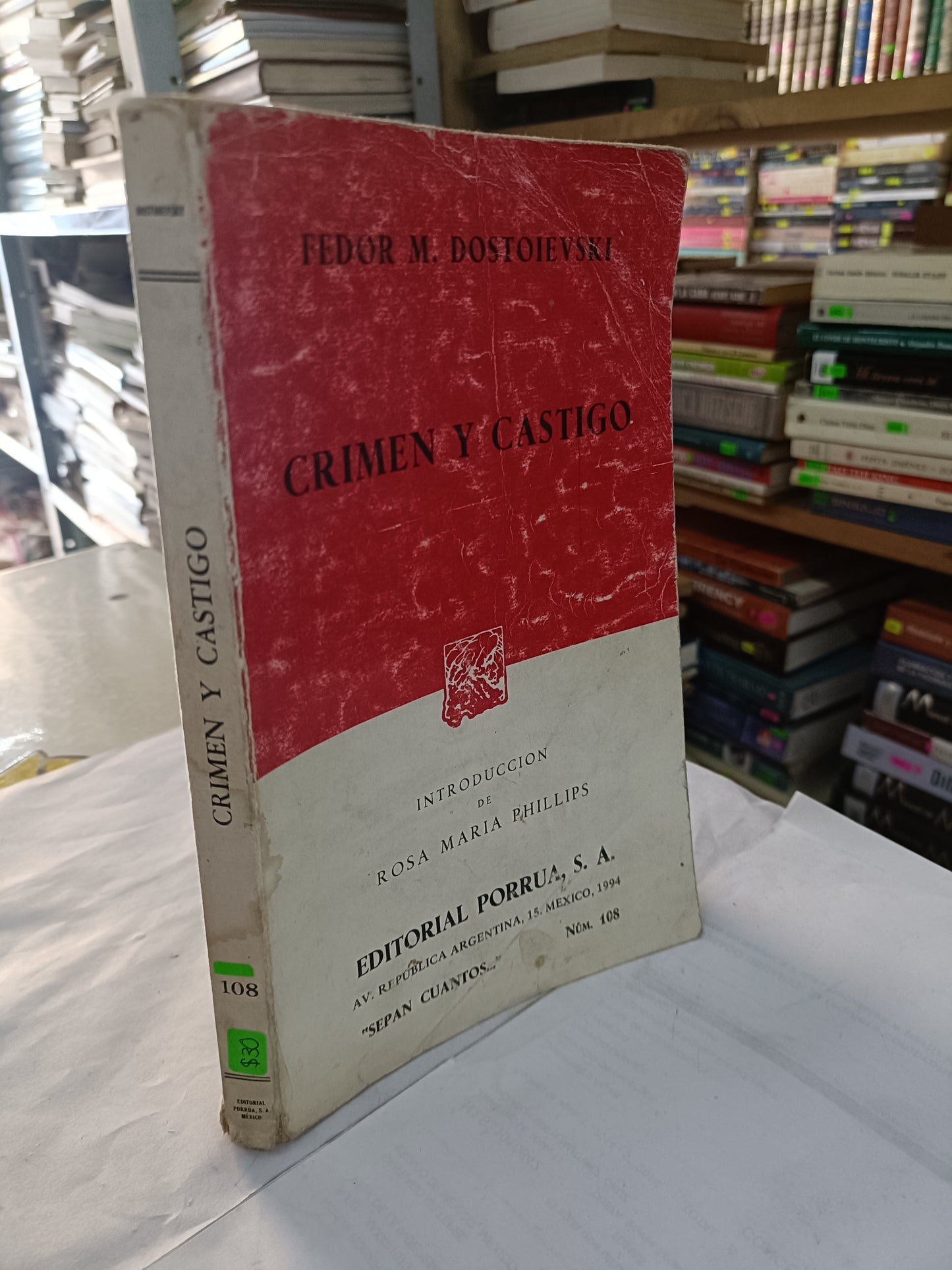 CRIMEN Y CASTIGO POR FEDOR M. DOSTOIEVSKI USADO NOVELA LITERARIO 207
