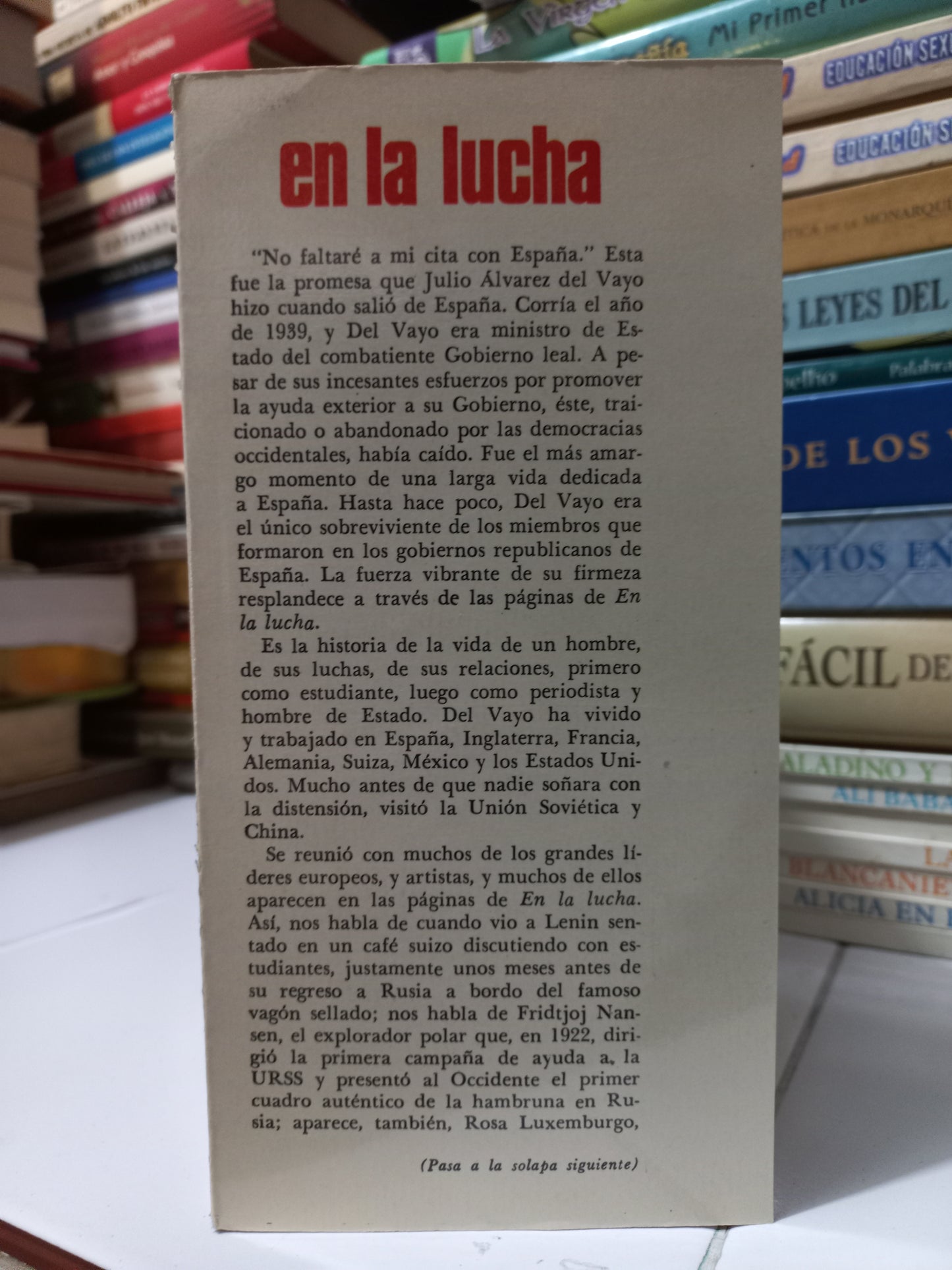 EN LA LUCHA POR JULIO ÁLVAREZ DEL VAYO USADO NOVELA JUÁREZ