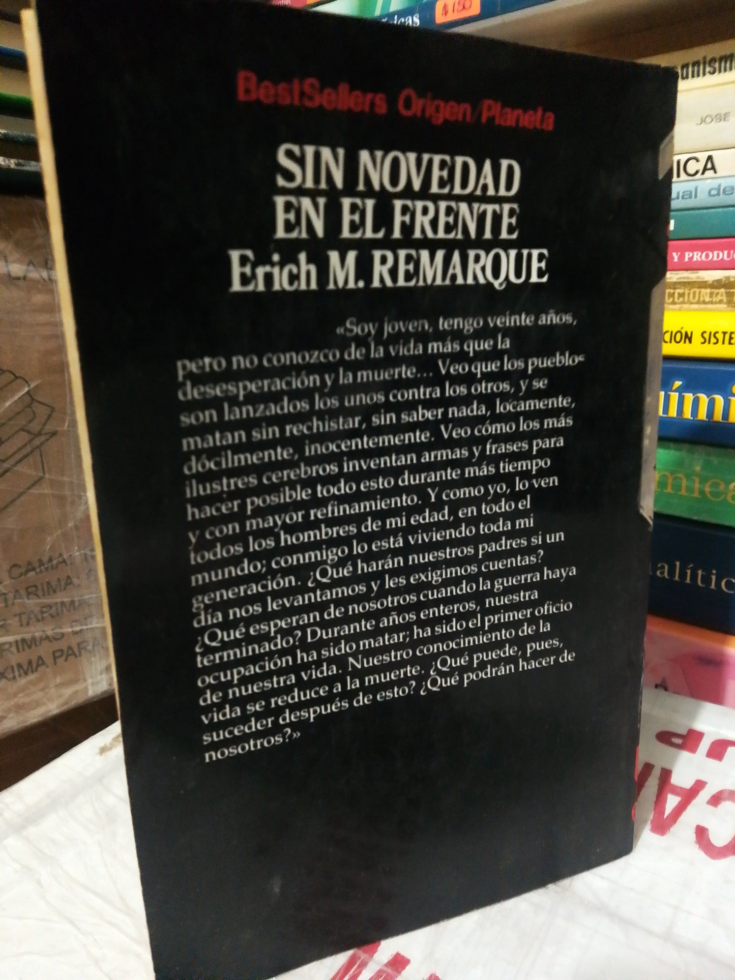 SIN NOVEDAD EN EL FRENTE #22 POR ERICH M REMARQUE USADO NOVELA