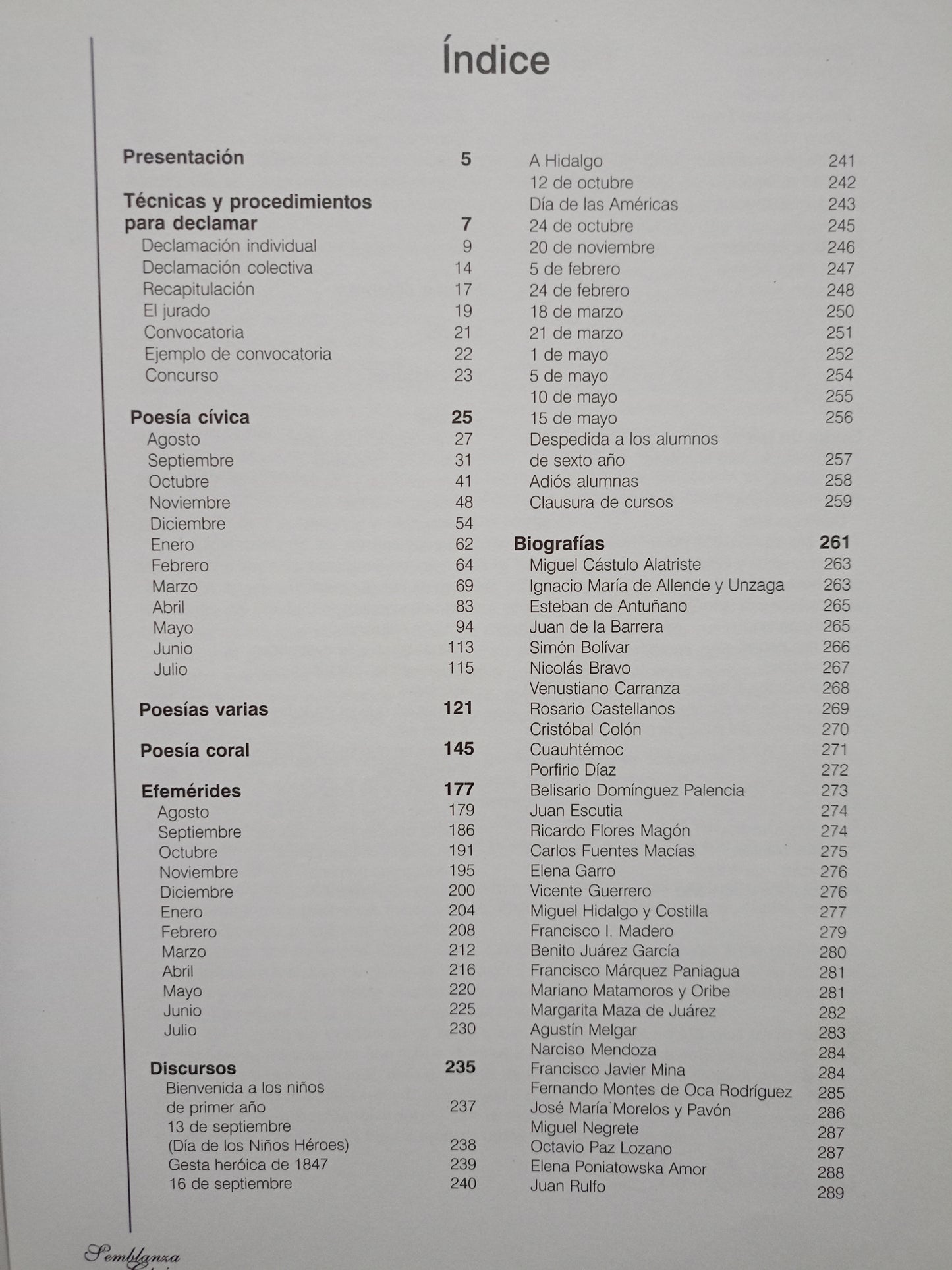SEMBLANZA CÍVICA POEMARIO ESCOLAR USADO POESIA LITERARIO 305