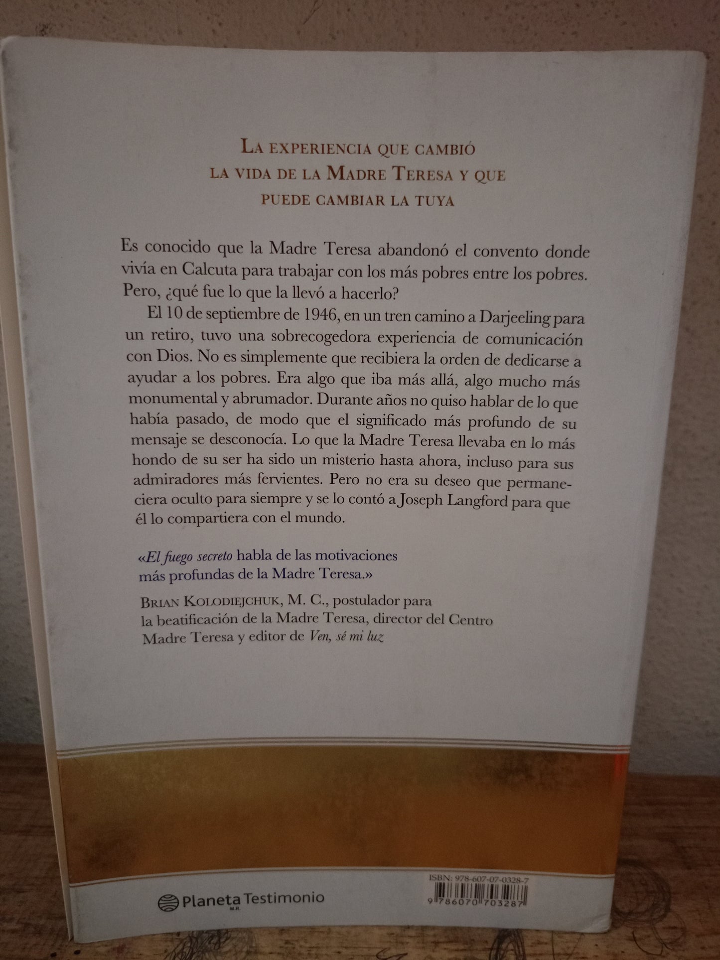 EL FUEGO SECRETO DE LA MADRE TERESA POR JOSEPH LANGFORD USADO NOVELA LITERARIO 305