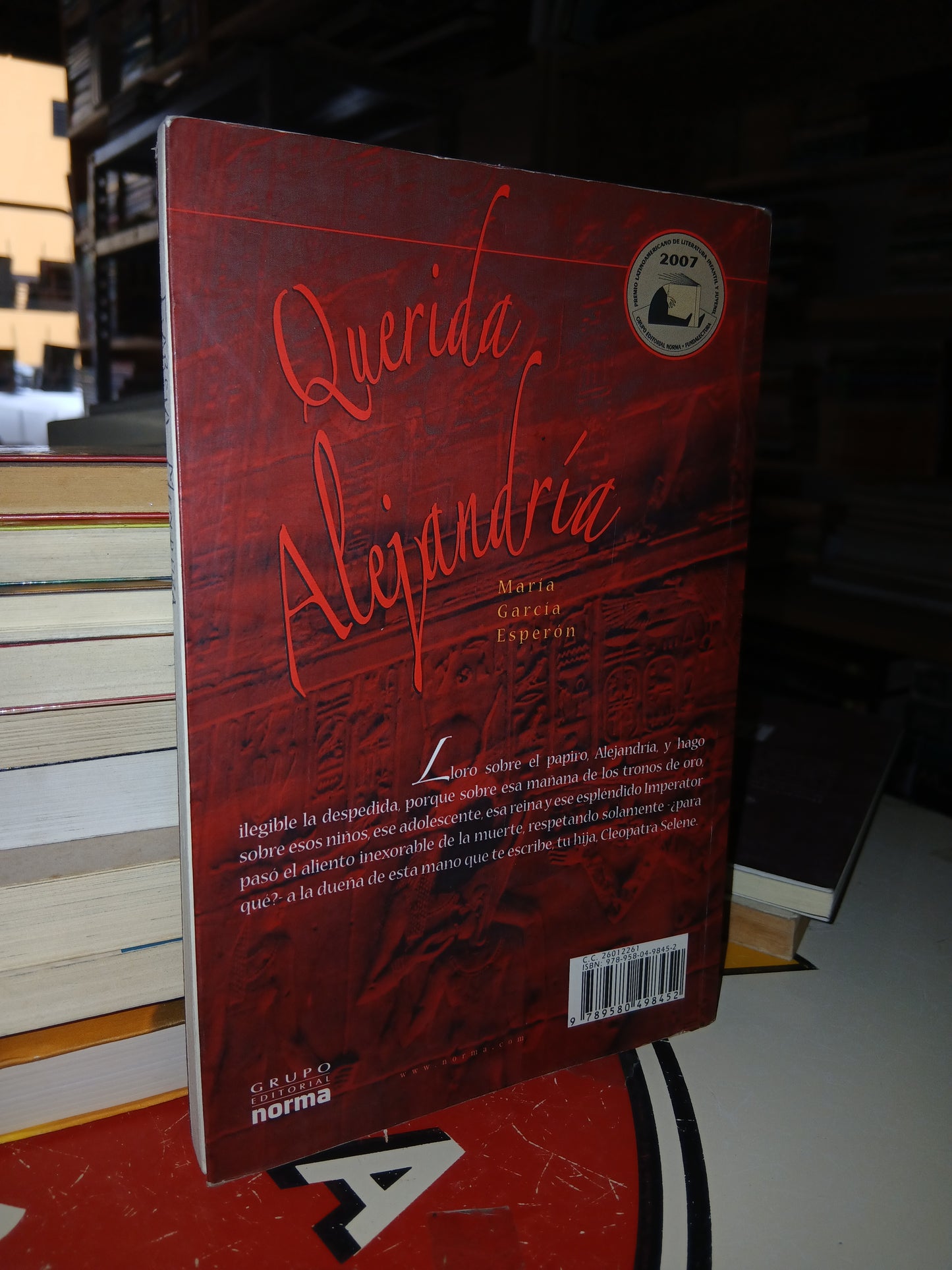 QUERIDA ALEJANDRÍA POR MARÍA GARCÍA ESPERÓN USADO NOVELA LITERARIO 207