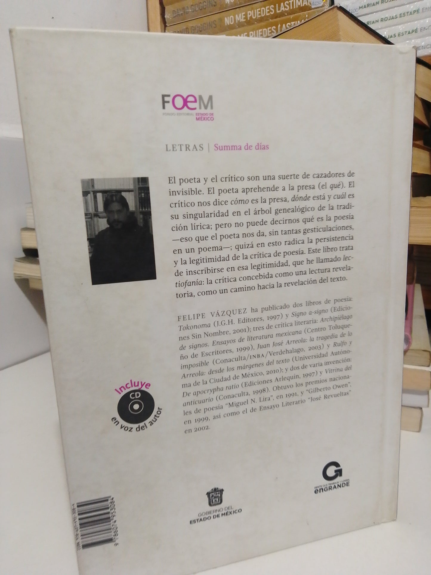 CAZADORES DE INVISIBLE ANTOLOGÍA PERSONAL POR FELIPE VÁZQUEZ USADO NOVELA JUÁREZ