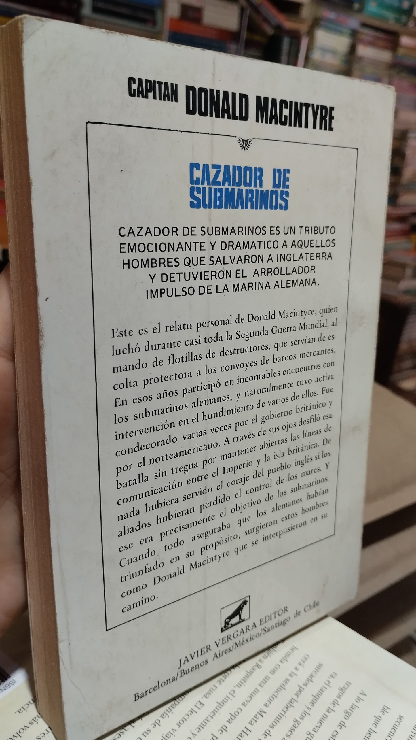 CAZADOR DE SUBMARINOS POR CAPITAN DONALD MACINTYRE LIBRO USADO HISTORIA ALDAMA