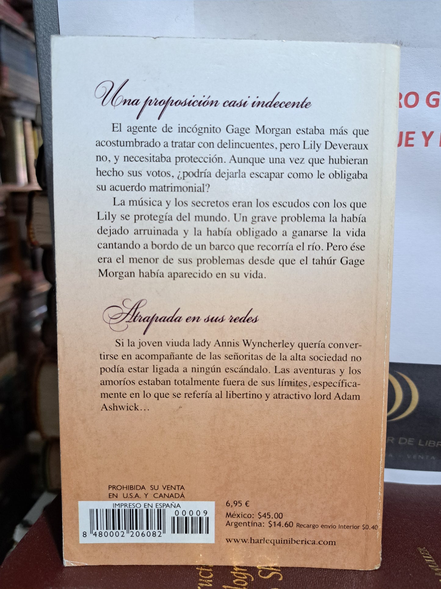UNA PROPOSICIÓN CASI INDECENTE CAROLYN DAVIDSON ATRAPADA EN SUS REDES NICOLA CORNICK USADO NOVELA JUÁREZ