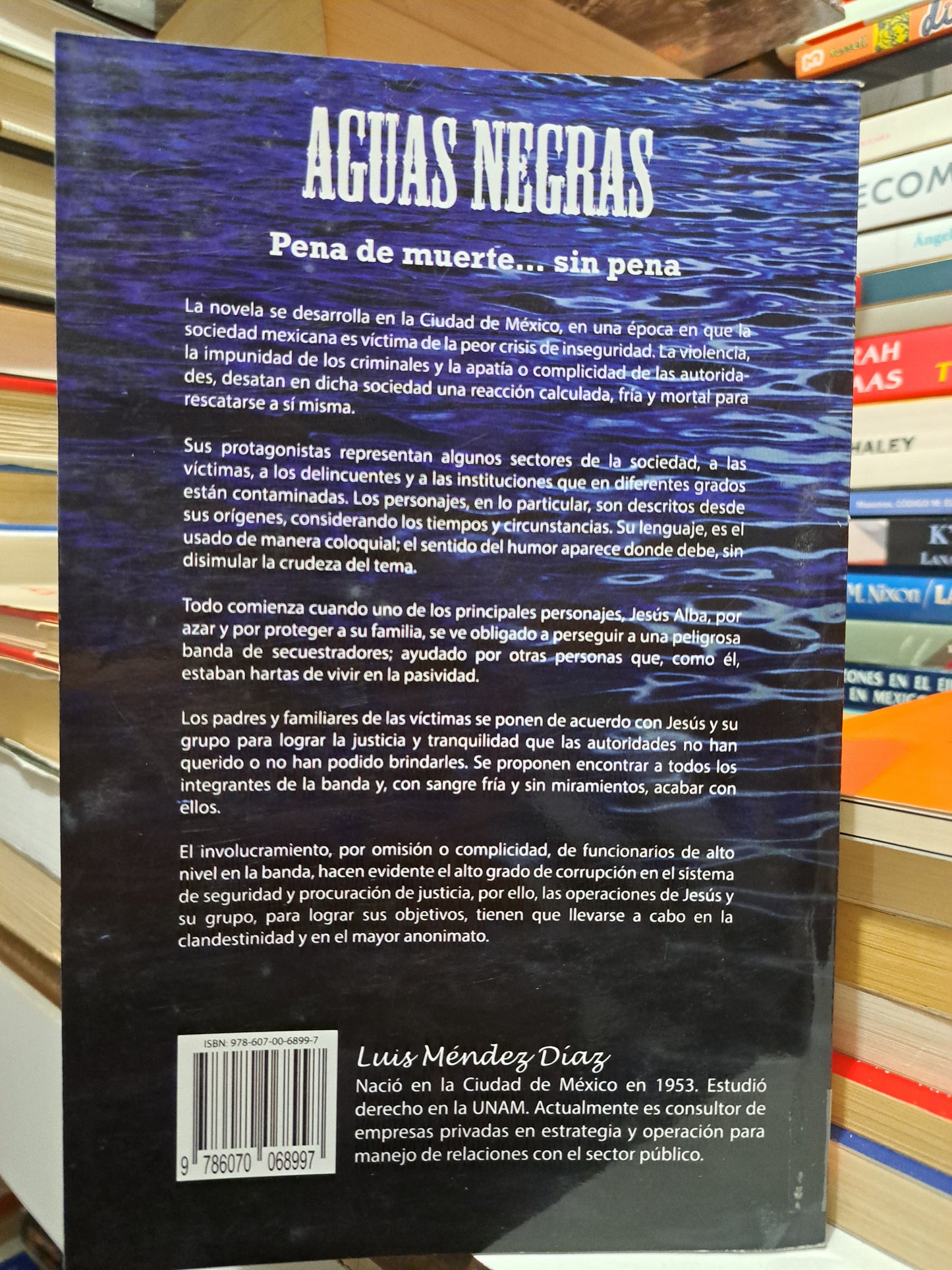 AGUAS NEGRAS PENA DE MUERTE... SIN PENA LUIS MÉNDEZ DÍAZ USADO NOVELA JUÁREZ