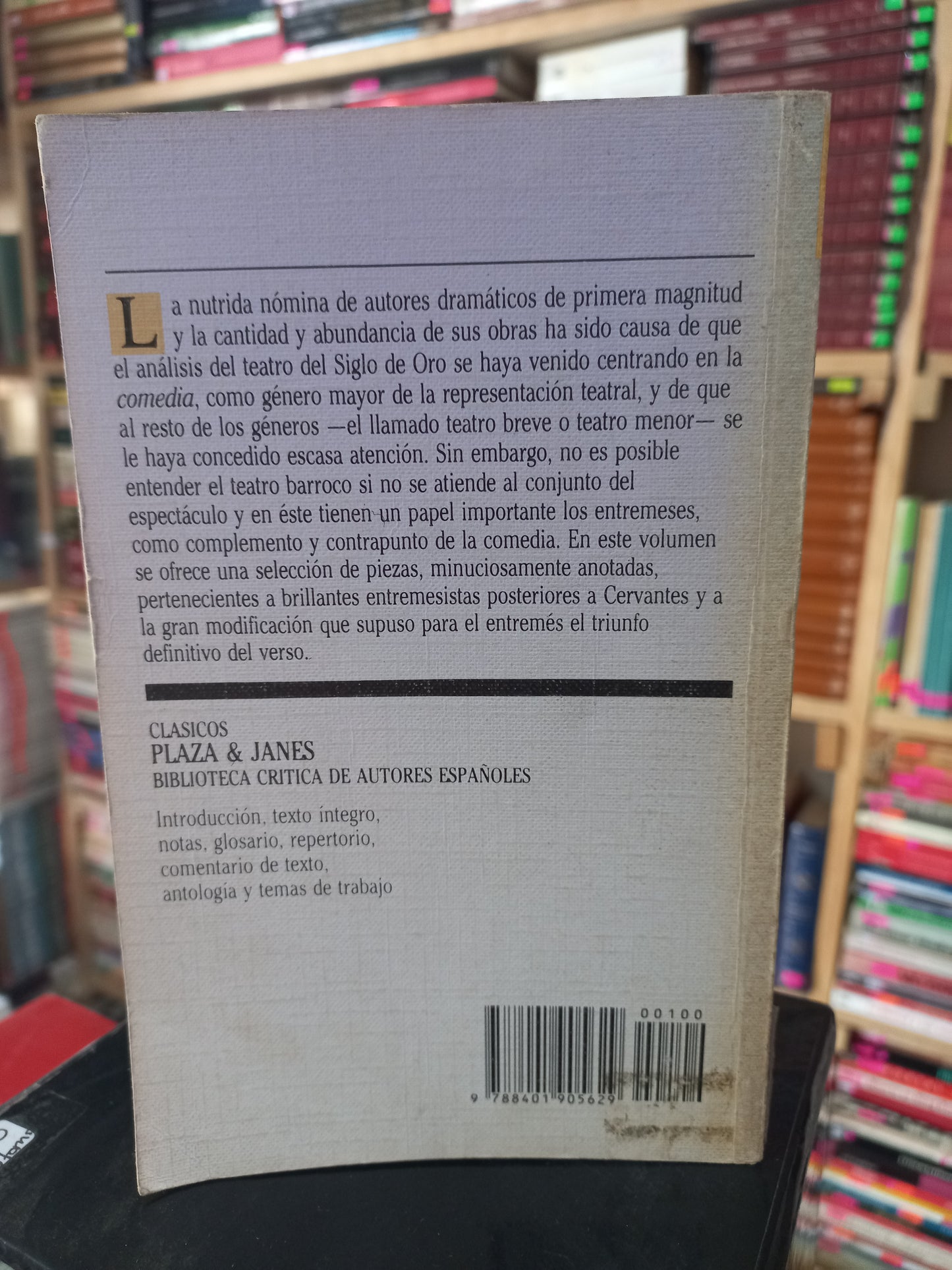 ANTOLOGÍA DEL ENTREMÉS BARROCO POR CELSA CARMEN GARCÍA VALDÉS USADO NOVELA JUÁREZ