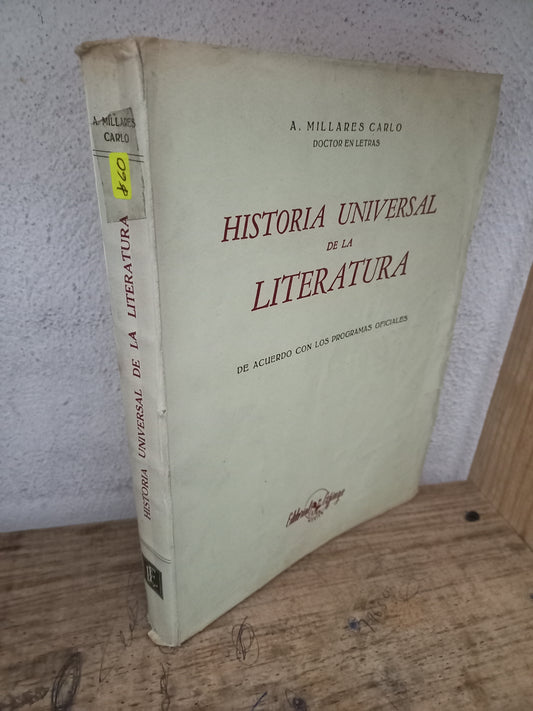 HISTORIA UNIVERSAL DE LA LITERATURA POR A. MILLARES CARLO USADO HISTORIA LITERARIO 305