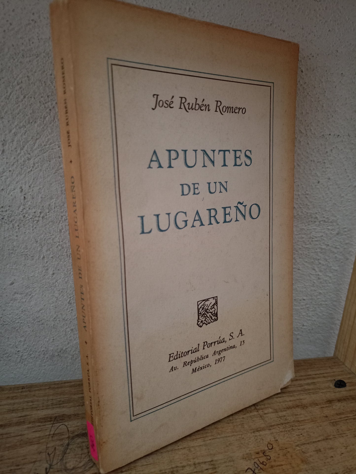 APUNTES DE UN LUGAREÑO JOSE RUBEN ROMERO USADO NOVELA LITERARIO 305