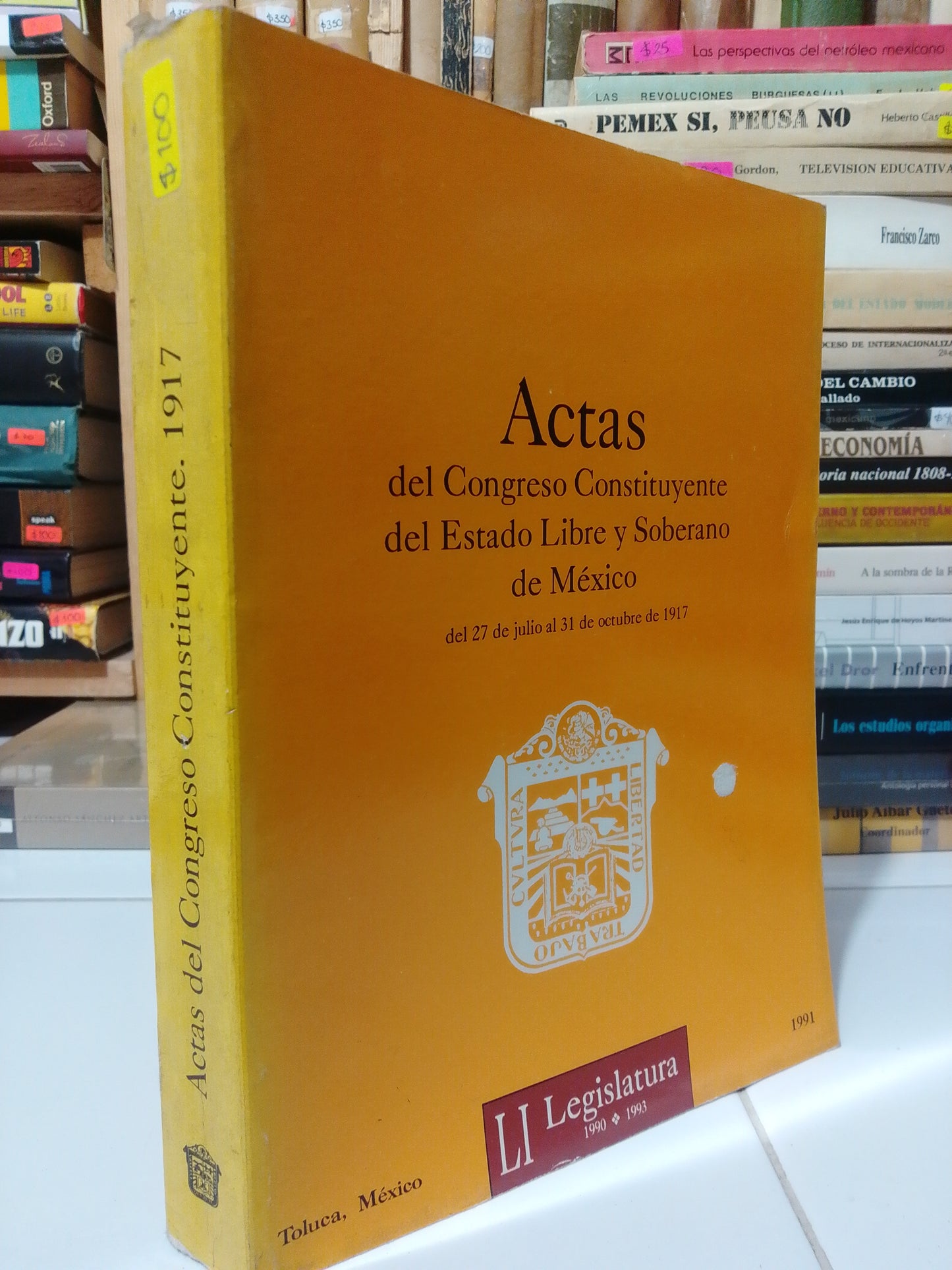 ACTAS DEL CONGRESO CONSTITUYENTE DEL ESTADO LIBRE Y SOBERANO DE MEXICO USADO HISTORIA JUAREZ