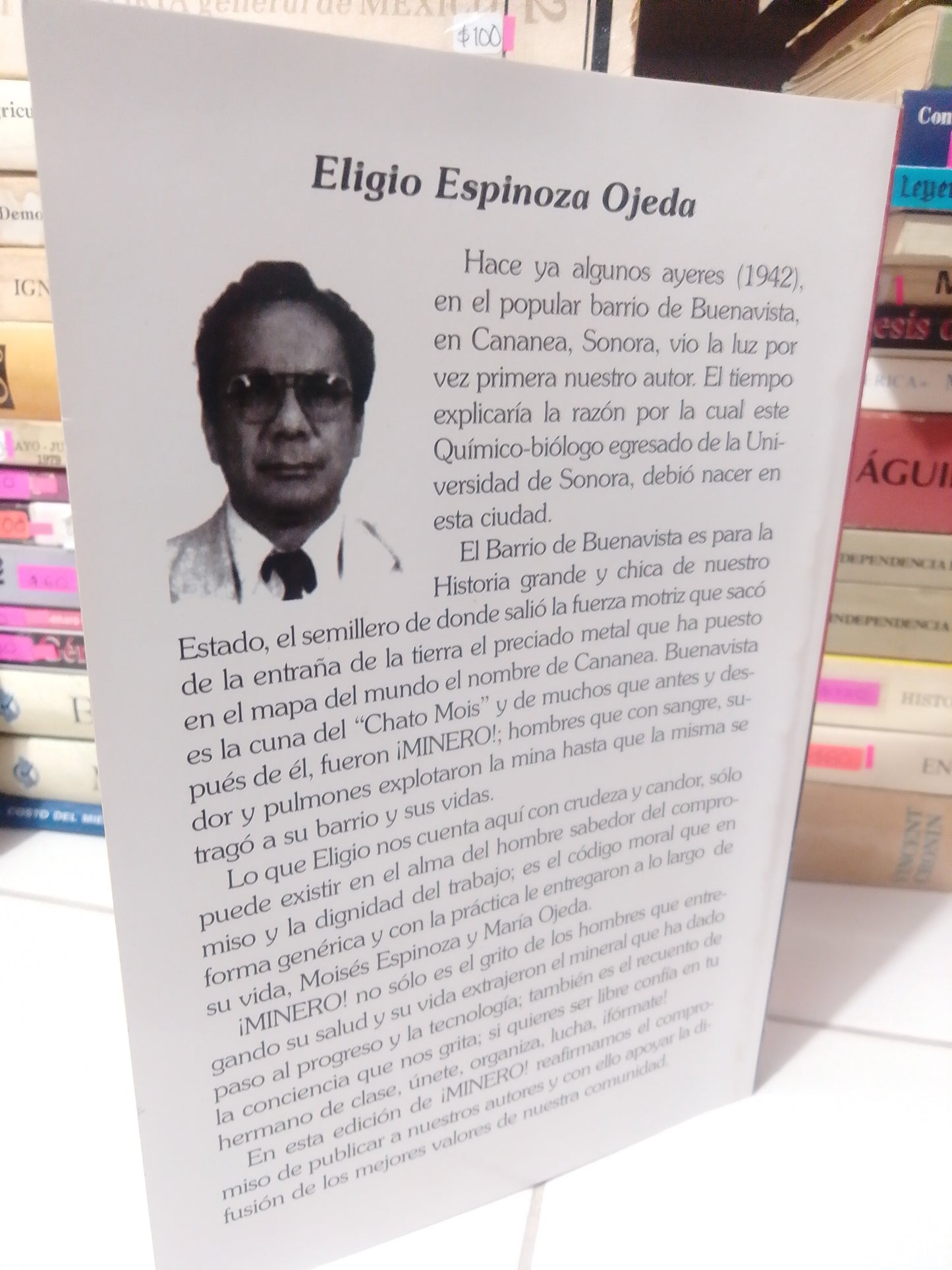 MINERO POR ELIGIO ESPINOZA OJEDA USADO HISTORIA JUAREZ
