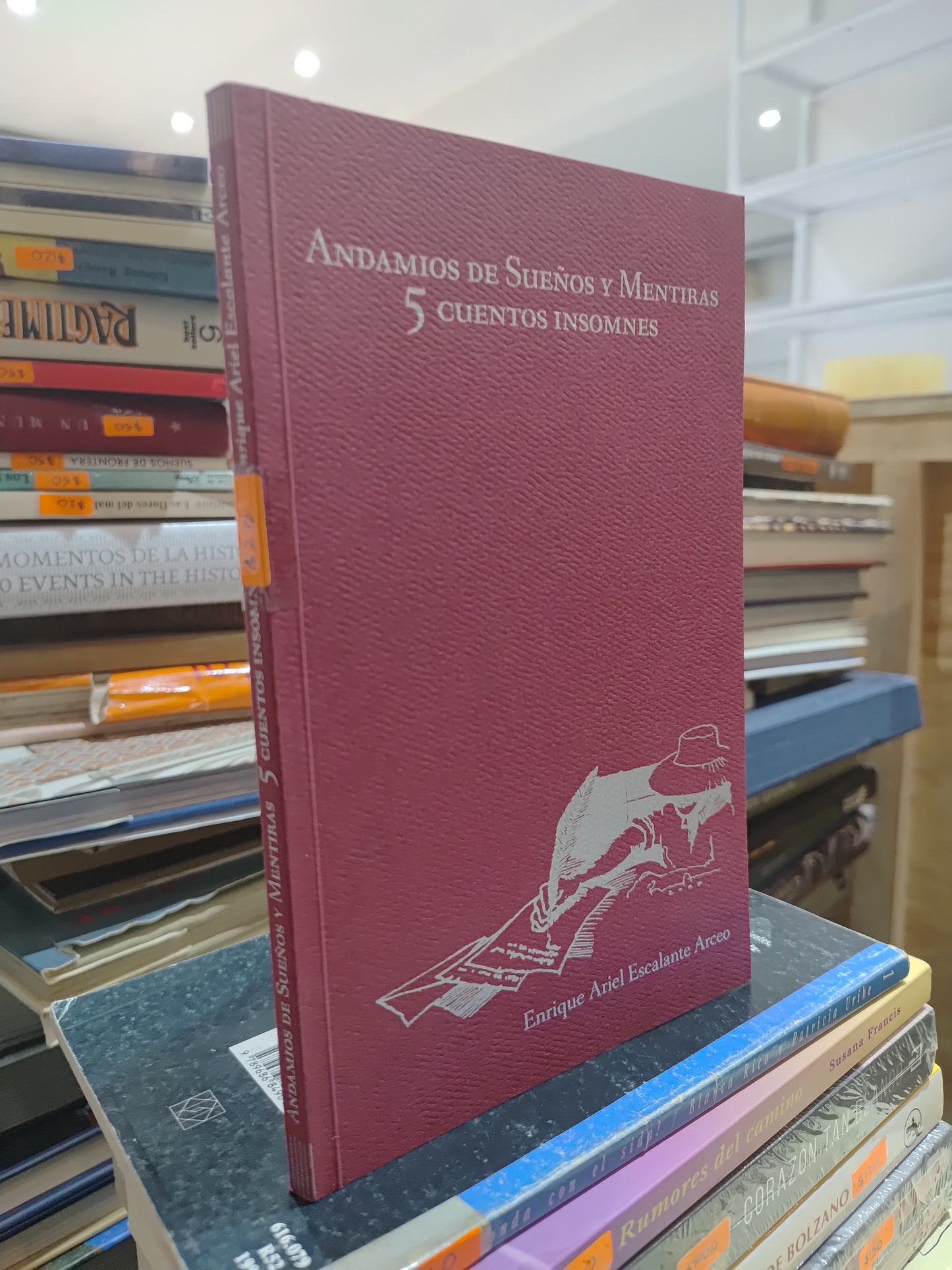 ANDAMIOS DE SUEÑOS Y MENTIRAS POR ENRIQUE ARIEL ESCALANTE ARCE USADO NOVELAS JUAREZ 515