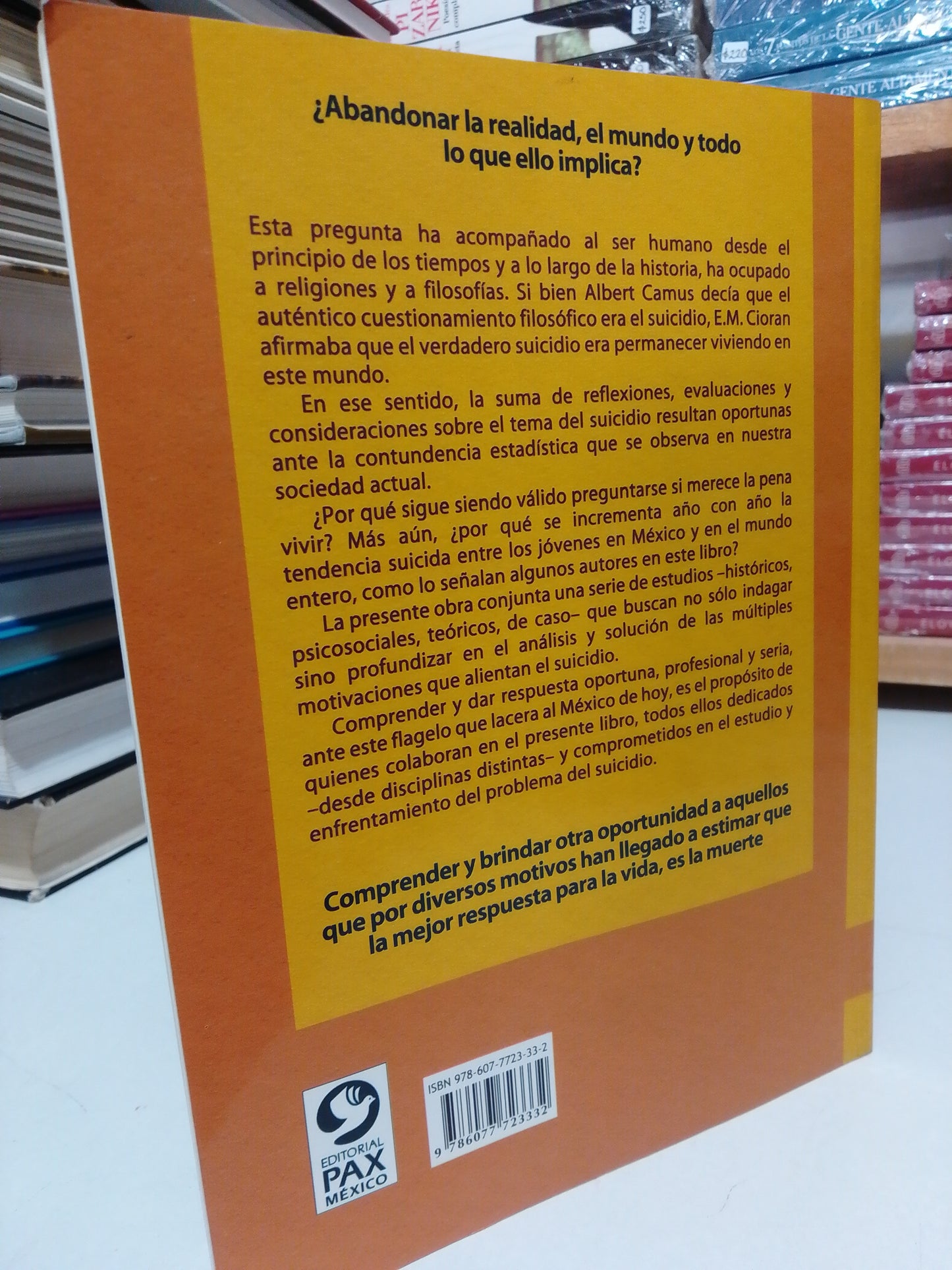 ANTE EL SUICIDIO SU COMPRENSIÓN Y TRATAMIENTO POR LUZ DE LOURDES EGUILUZ USADOS SUPERACIÓN PERSONAL JUÁREZ