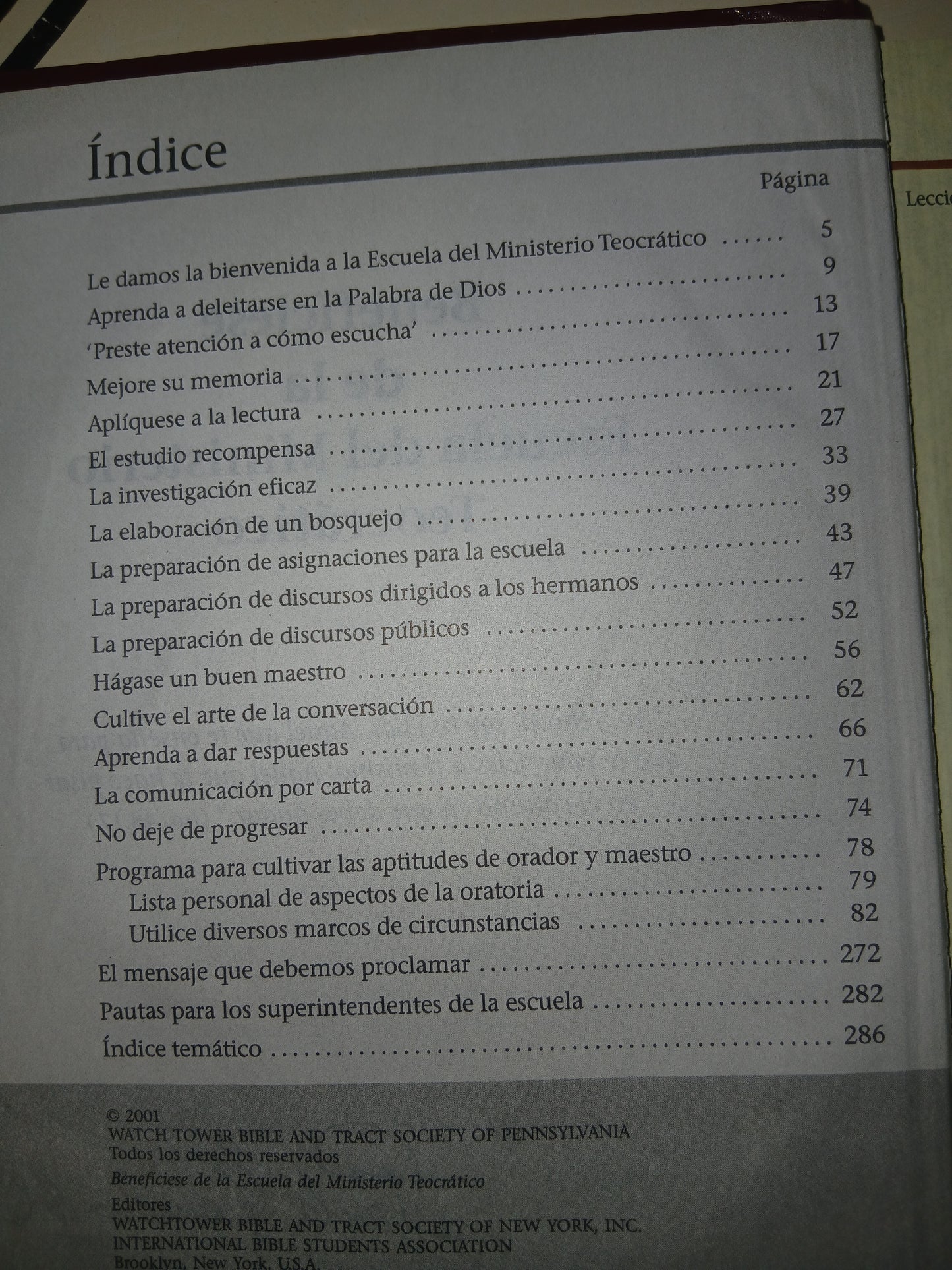 BENEFÍCIESE DE LA ESCUELA DEL MINISTERIO TEOCRÁTICO USADO RELIGIÓN LITERARIO 207