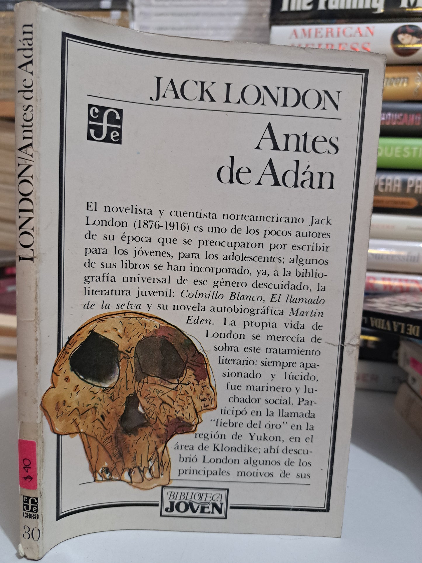 ANTES DE ADÁN JACK LONDON USADO NOVELA JUÁREZ