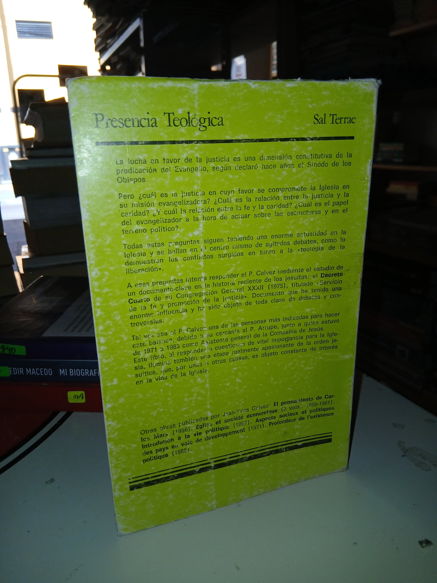 FE Y JUSTICIA POR JEAN-YVES CALVEZ USADO RELIGIÓN LITERARIO 207