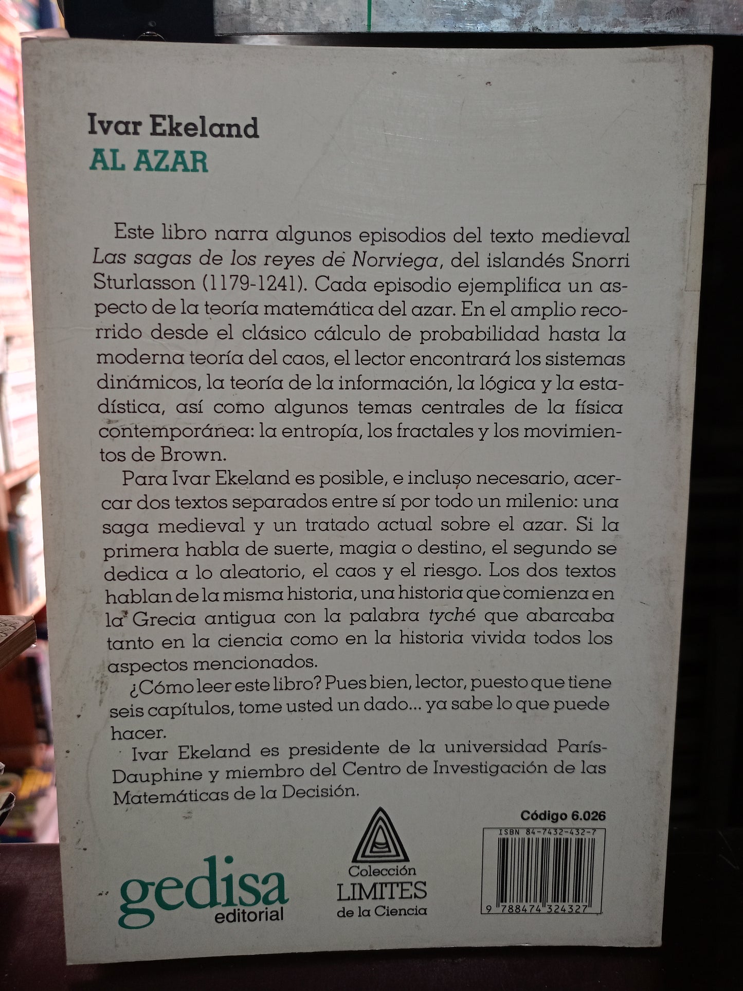 AL AZAR IVAR EKELAND USADO CIENCIA LITERARIO 305