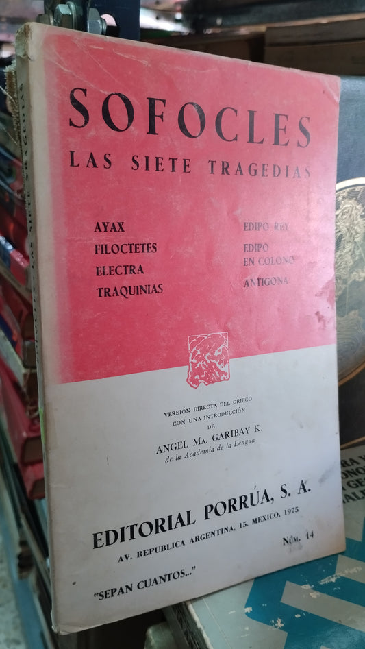 LAS SIETE TRAGEDIAS POR SOFOCLES LIBRO USADO NOVELAS ALDAMA