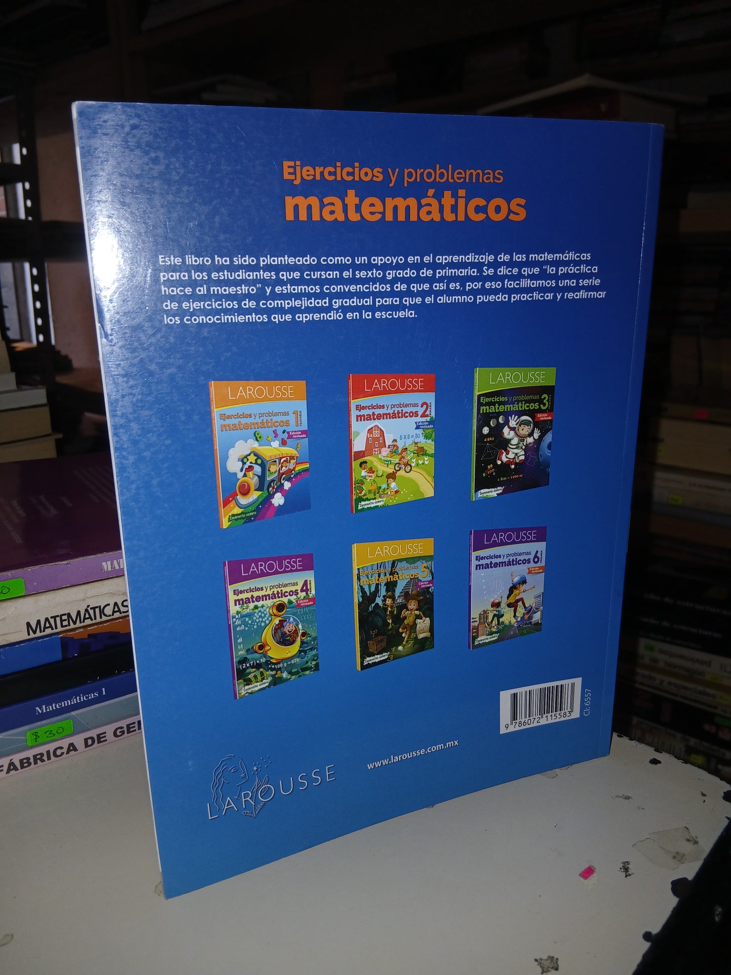 LAROUSSE EJERCICIOS Y PROBLEMAS MATEMÁTICOS (6 PRIMARIA) POR RAFAEL PÉREZ LÓPEZ USADO MATEMÁTICAS LITERARIO 207