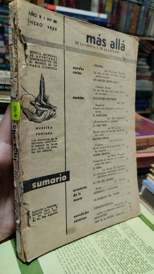 MAS ALLA DE LA CIENCIA Y DE LA FANTASIA POR REVISTA MENSUAL DE AVENTURAS APASIONANTES EN EL MUNDO DE LA MAGIA CIENTÍFICA LIBRO USADO NOVELAS ALDAMA