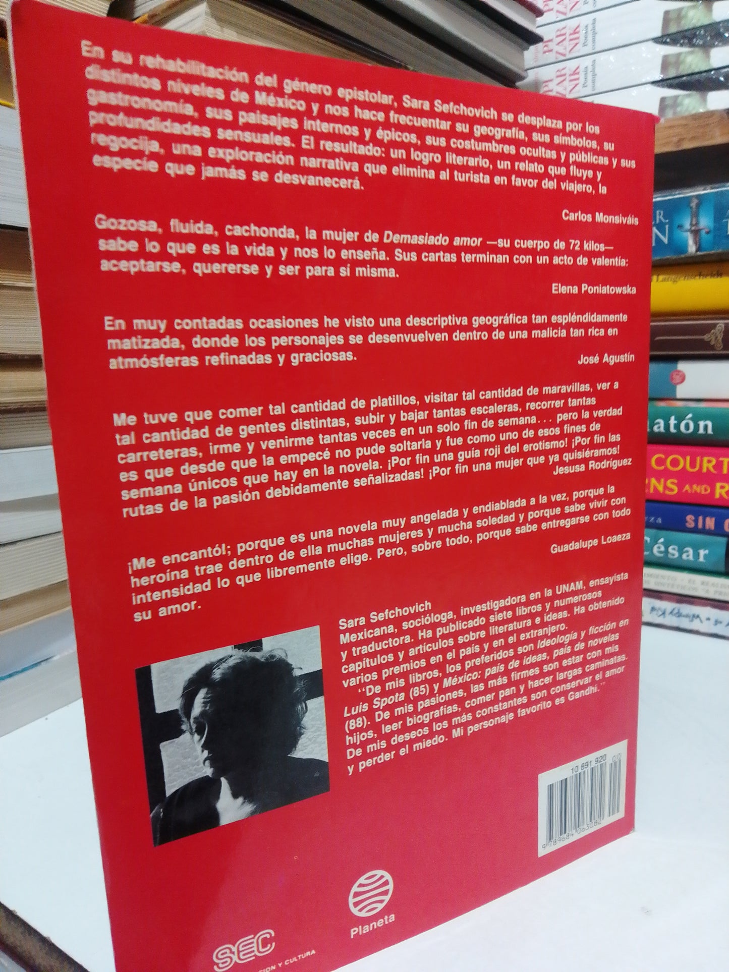 DEMASIADO AMOR POR SARA SEFCHOVICH USADO NOVELA JUÁREZ