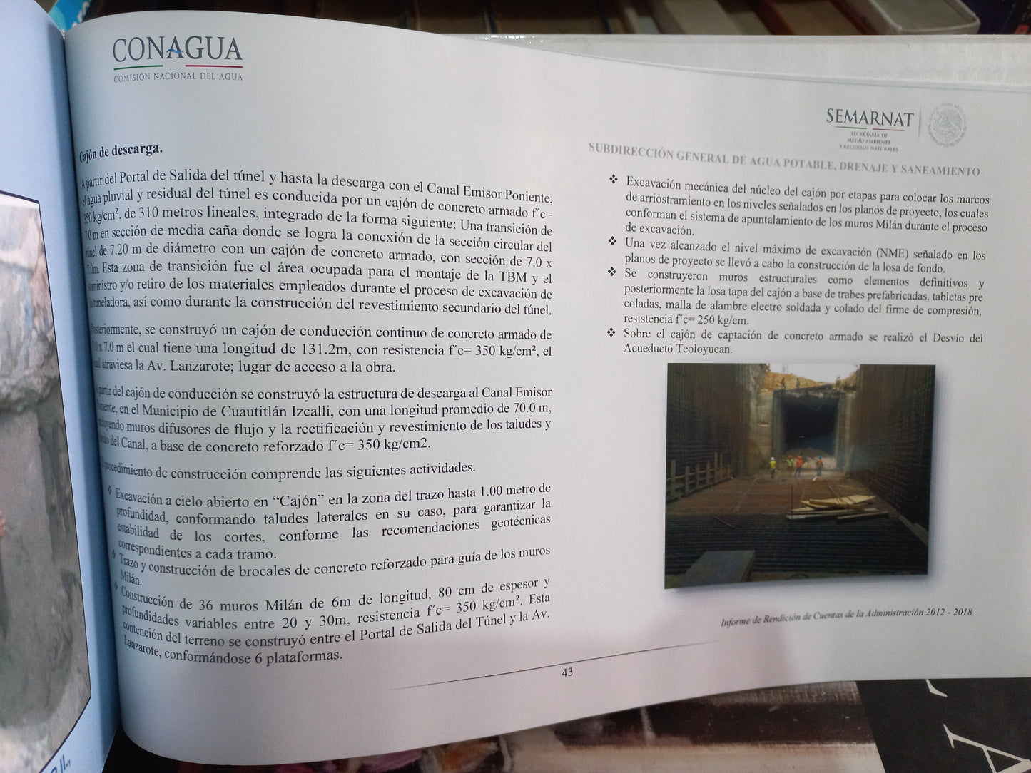 TÚNEL EMISOR PONIENTE II MEMORIA DOCUMENTAL USADO ARTE LITERARIO 305