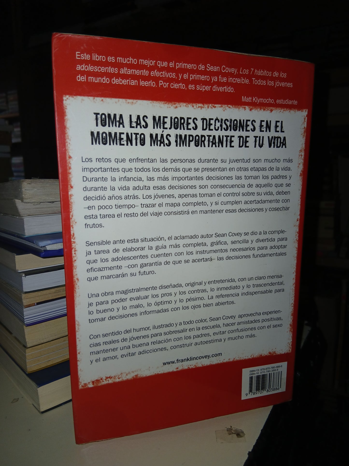 LAS 6 DECISIONES MÁS IMPORTANTES DE TU VIDA POR SEAN COVEY USADO SUPERACIÓN PERSONAL LITERARIO 207