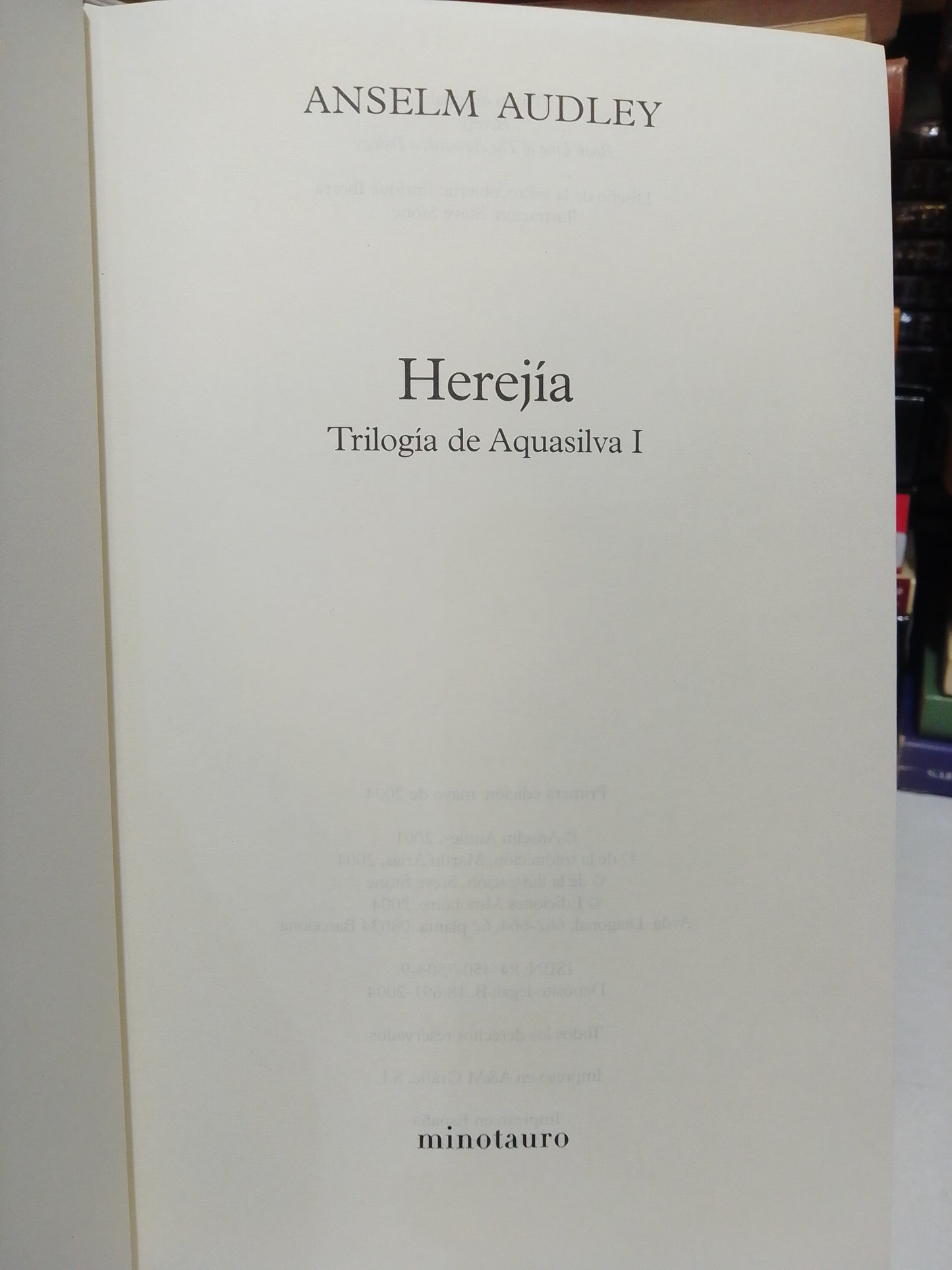 HEREJÍA TRILOGÍA DE AQUASILVA 1 POR ANSELM AUDLEY USADO NOVELA JUÁREZ