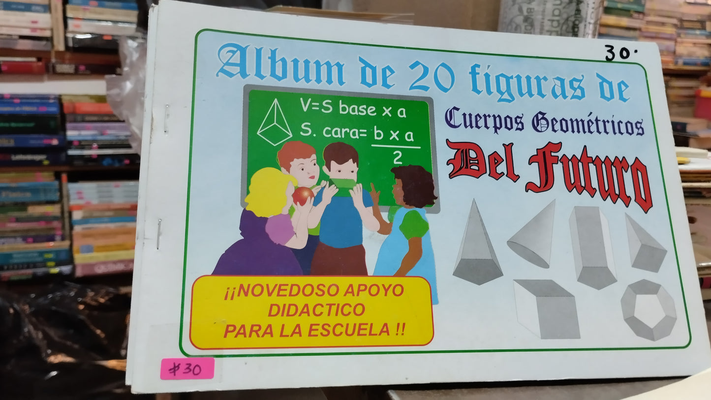 ALBUM DE 20 FIGURAS DE CUERPOS GEOMETRICOS DEL FUTURO LIBRO USADO INFANTIL ALDAMA