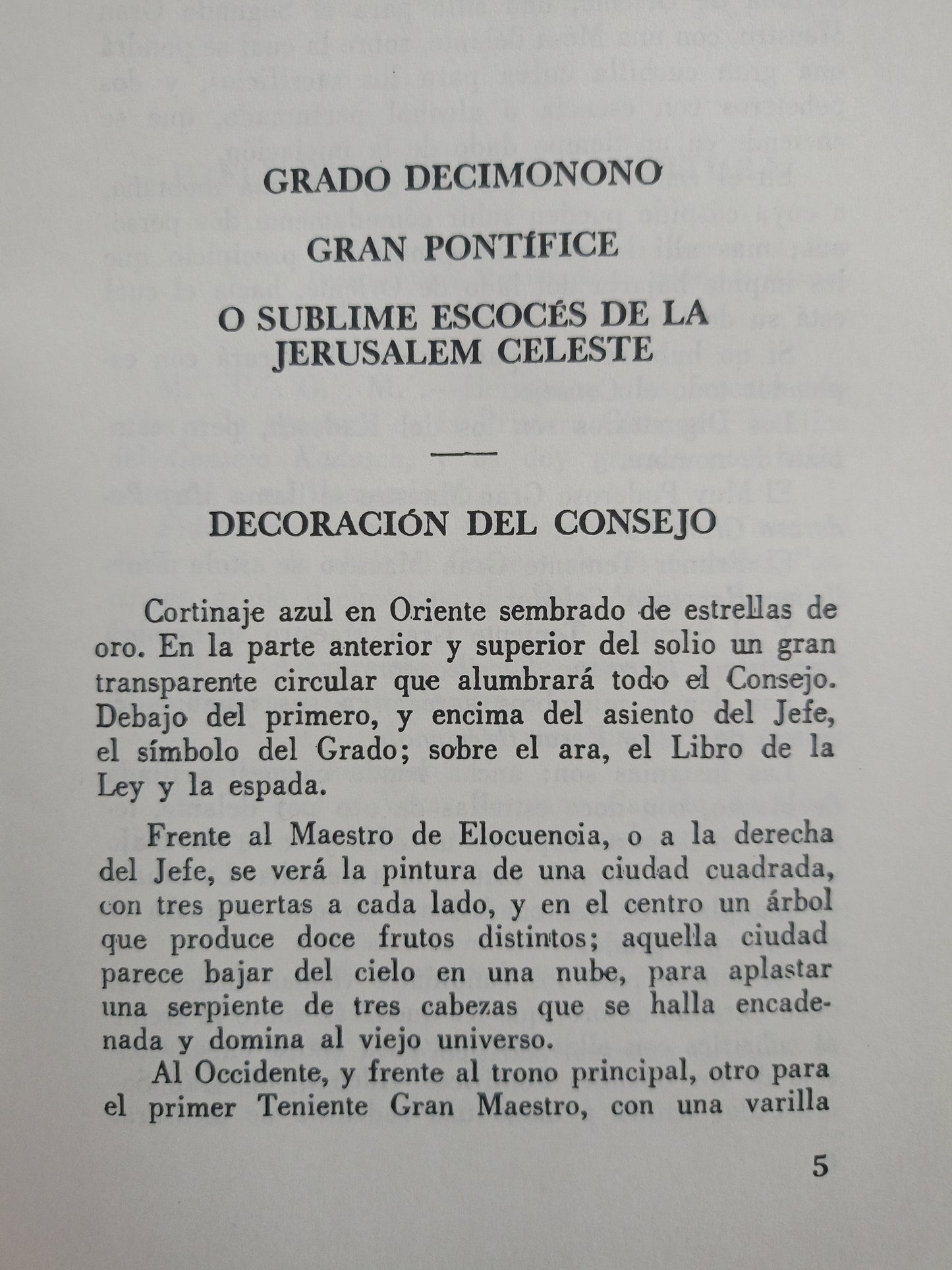 LITURGIA DEL GRADO 19 GRAN PONTIFICE O SUBLIME ESCOCÉS DE LA JERUSALEM CELESTE USADO MASONERÍA ALDAMA