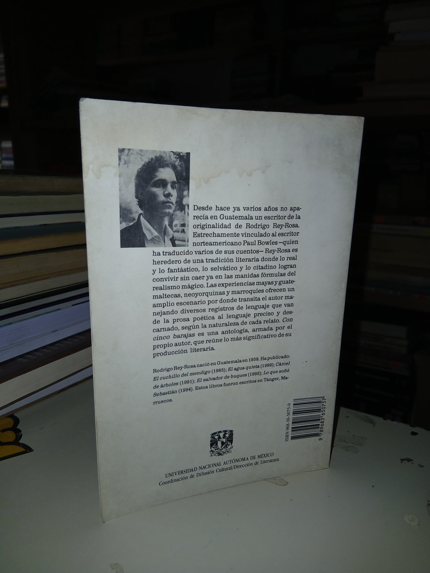 CON CINCO BARAJAS ANTOLOGÍA PERSONAL POR RODRIGO REY-ROSA USADO ANTOLOGÍA LITERARIO #207