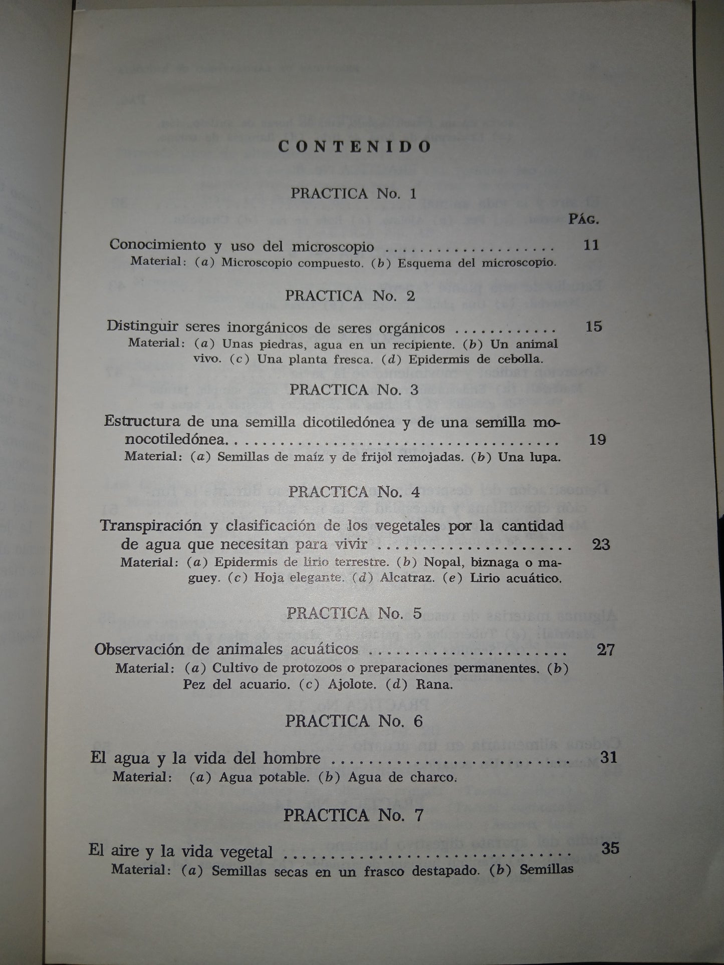 PRÁCTICAS DE LABORATORIO DE BIOLOGÍA PRIMER CURSO (VARIOS AUTORES) USADO BIOLOGÍA LITERARIO 207