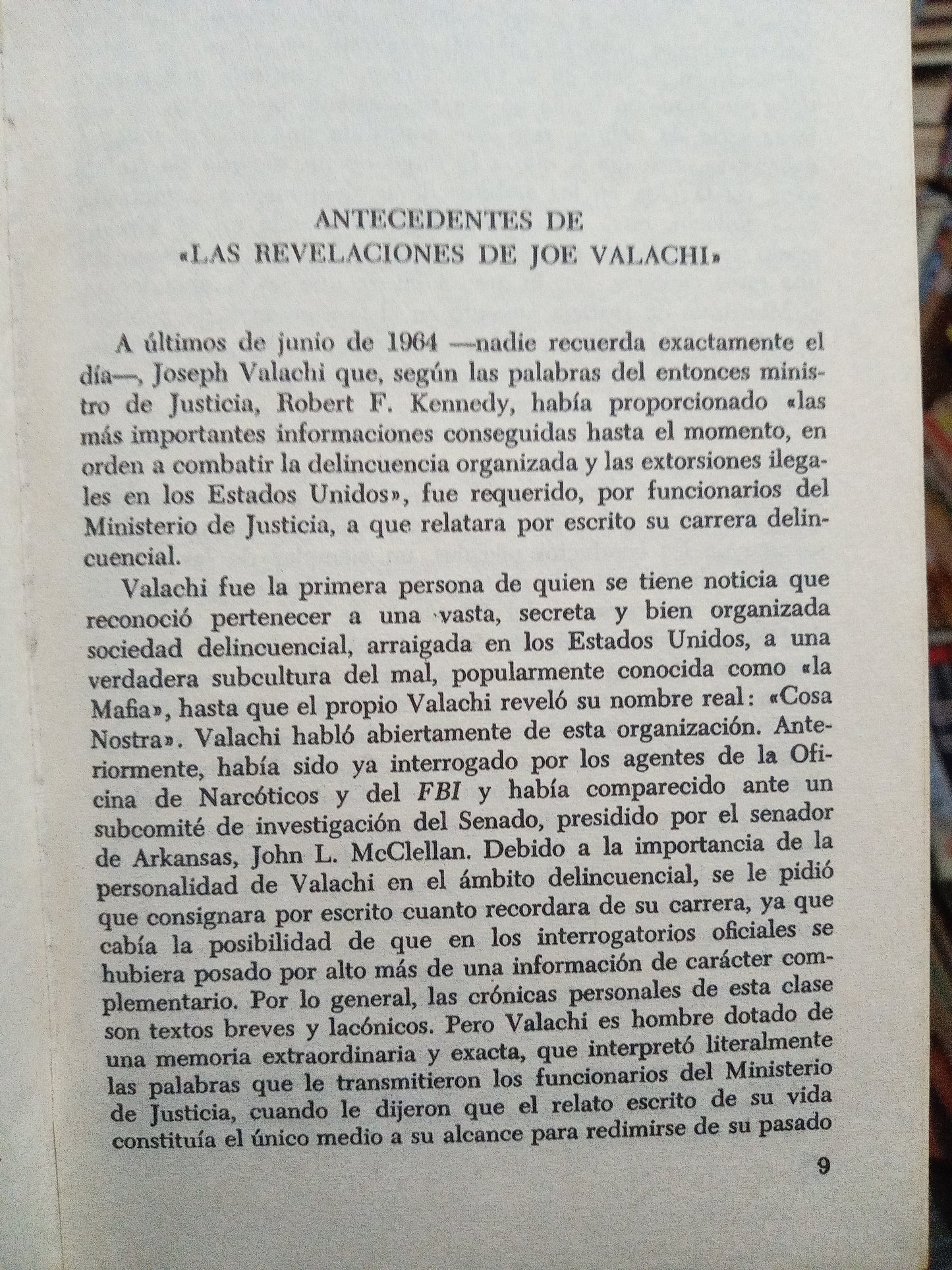 SECRETOS DE LA COSA NOSTRA JOE VALACHI USADO NOVELA LITERARIO 305