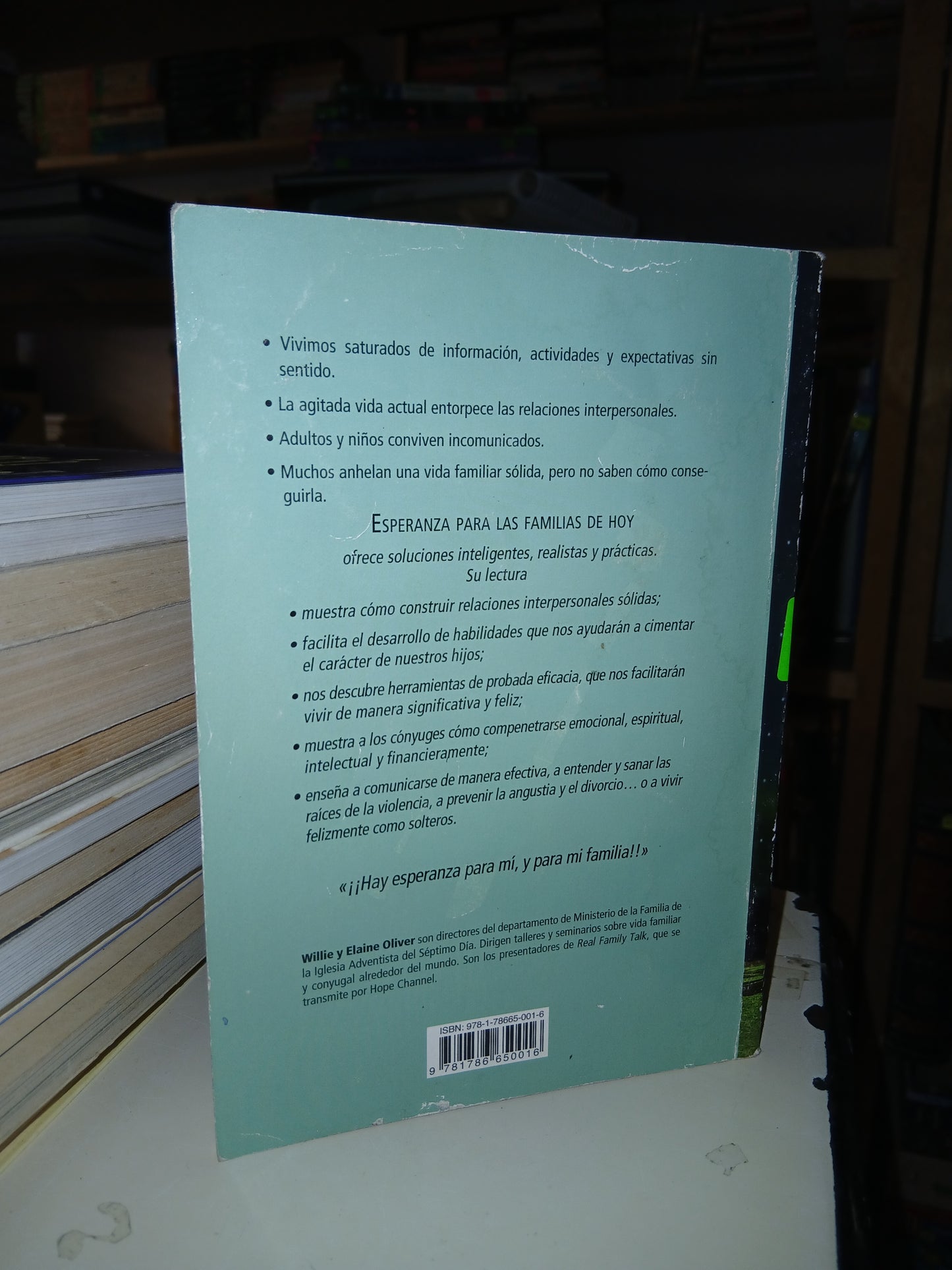 ESPERANZA PARA LAS FAMILIAS DE HOY POR WILLIE Y ELAINE OLIVER USADO SUPERACIÓN PERSONAL LITERARIO 207