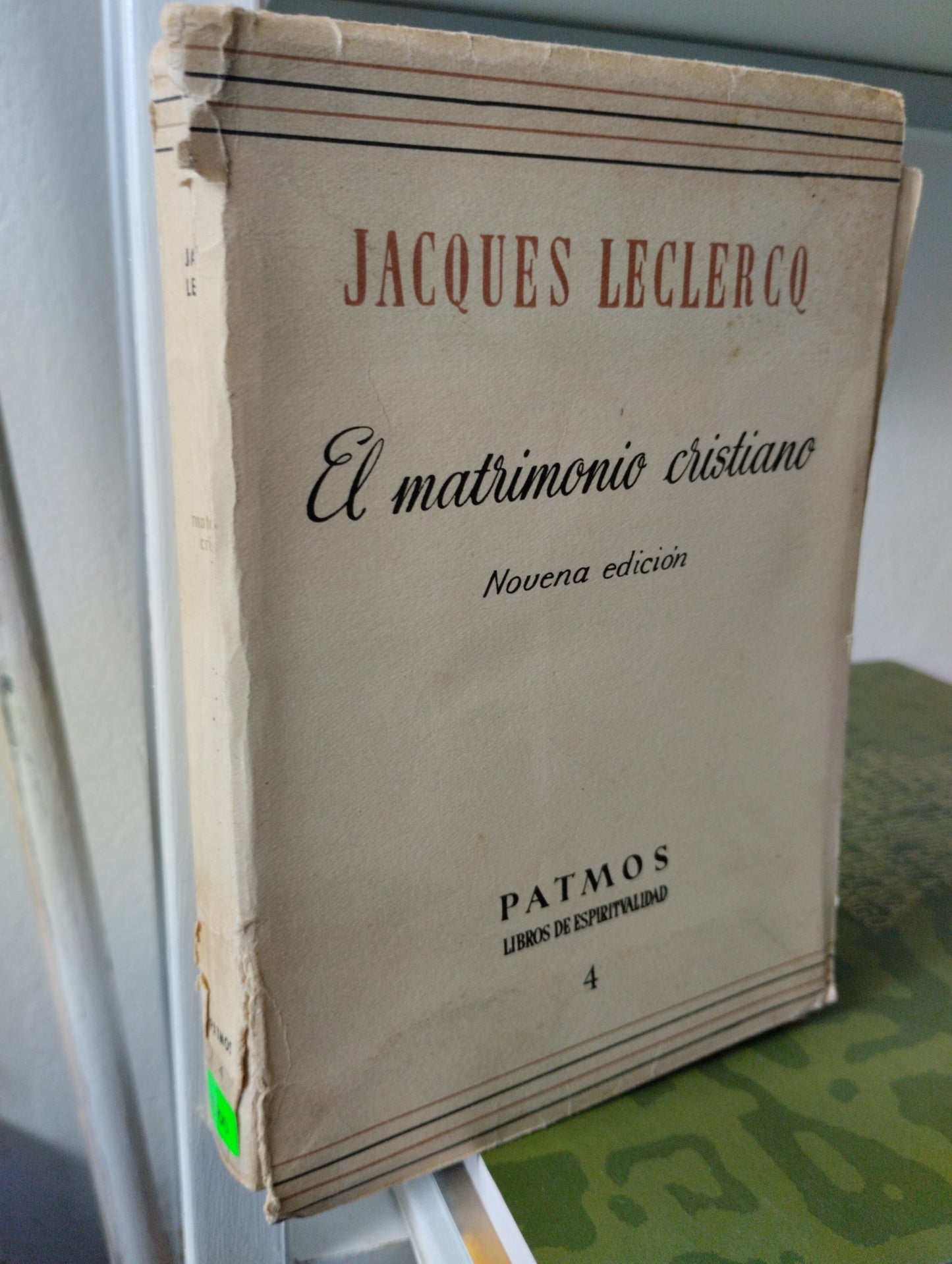 EL MATRIMONIO CRISTIANO, JACQUES LECLERCQ, USADO, RELIGION, JUAREZ 515
