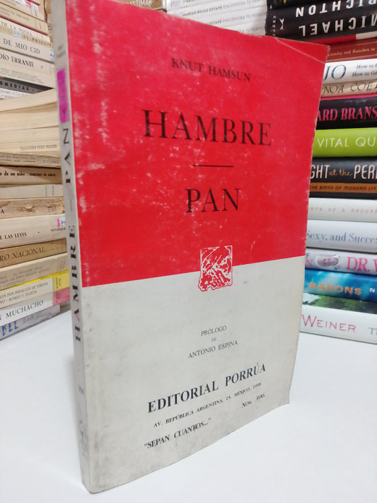 HAMBRE, PAN POR KNUTH HAMSUN USADO NOVELA JUÁREZ