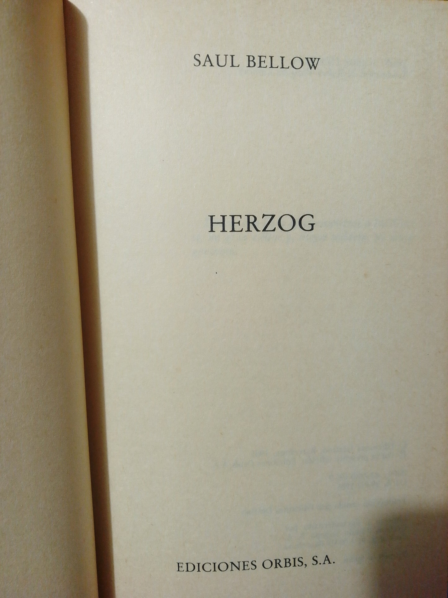 HERZOG POR SAUL BELLOW #28 USADO NOVELA JUÁREZ
