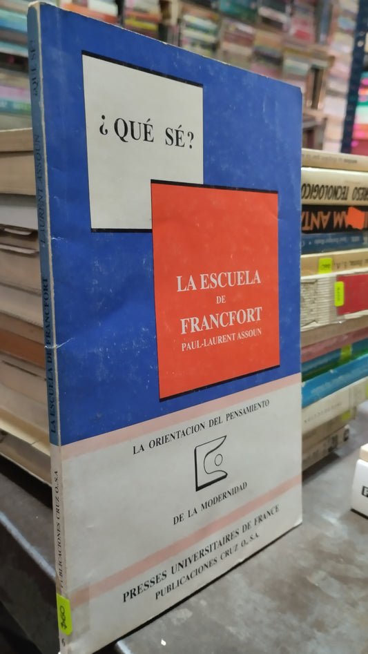 LA ESCUELA DE FRANCEFORT POR PAUL LAURENT ASSOUN LIBRO USADO SOCIOLOGIA ALDAMA