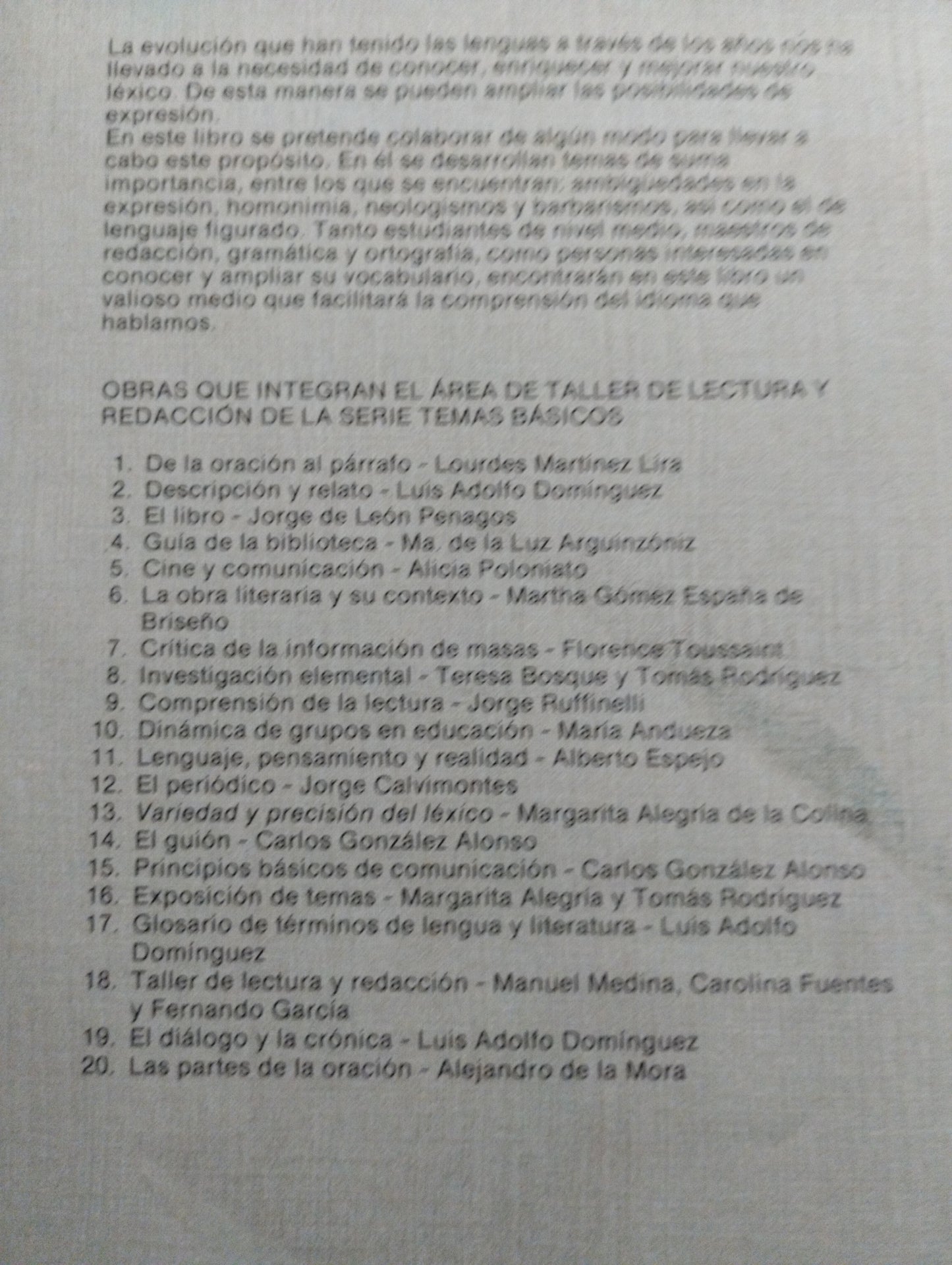 VARIEDAD Y PRECISION DEL LEXICO POR MARGARITA ALEGRIA FR LA COLINA USADO EDUCACION ALDAMA
