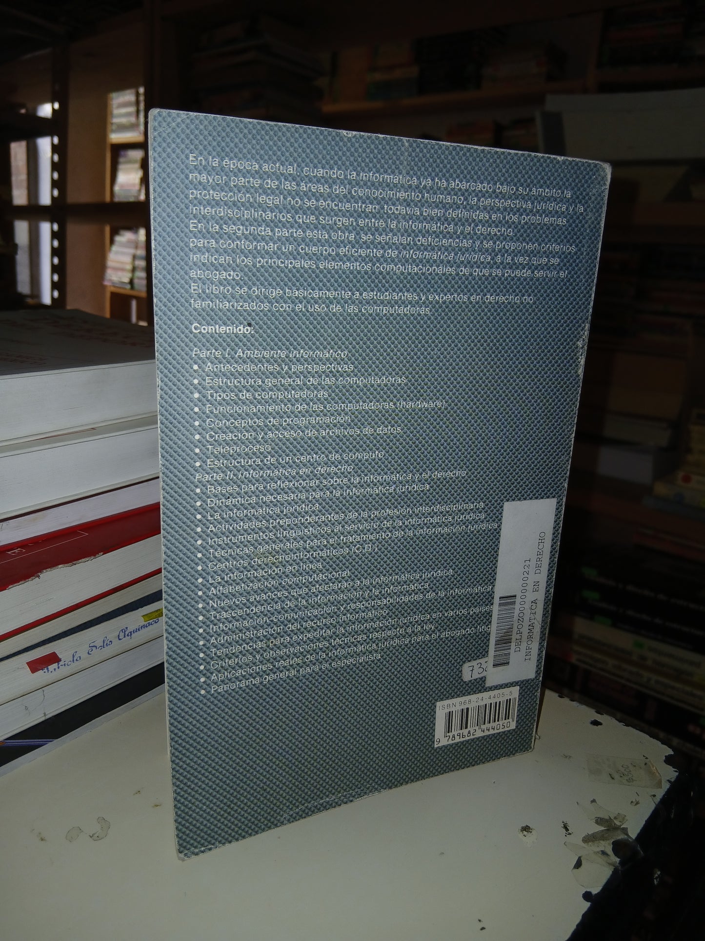 INFORMÁTICA EN DERECHO POR LUZ MARÍA DEL POZO Y RICARDO HERNÁNDEZ USADO DERECHO LITERARIO 207