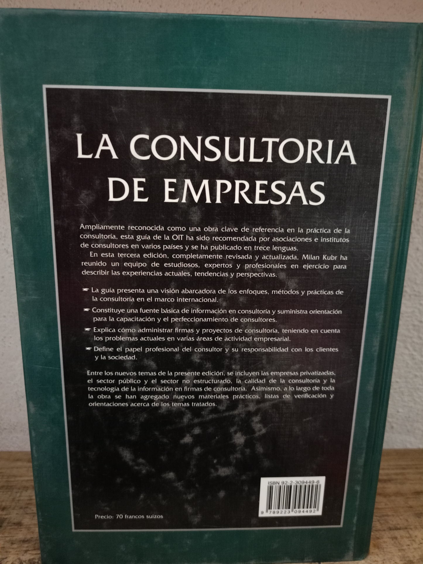 LA CONSULTORÍA DE EMPRESAS GUÍA PARA LA PROFESIÓN POR MILAN KUBR USADO ADMINISTRACIÓN LITERARIO 305