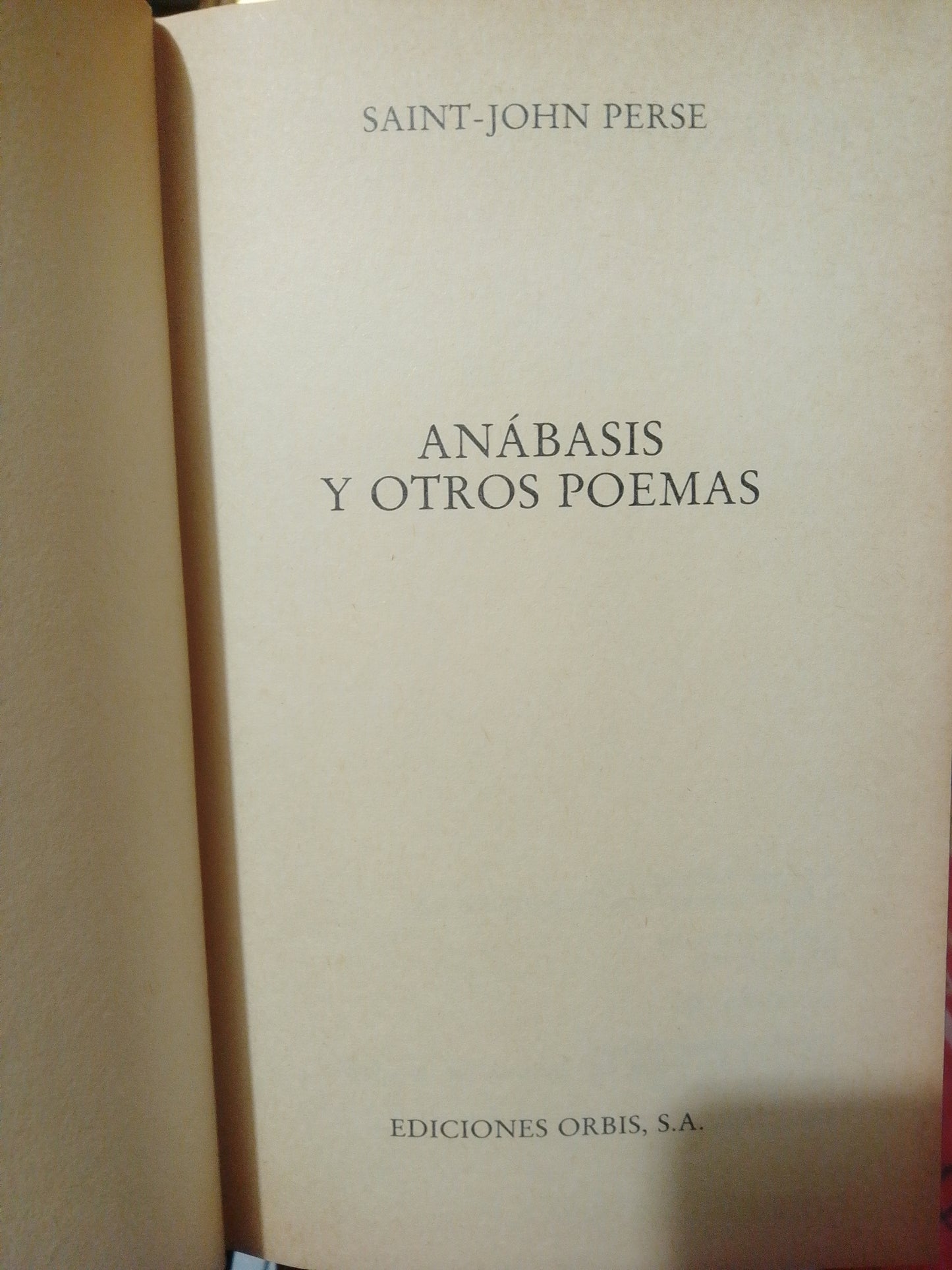 ANABASIS Y OTROS POEMAS #12 POR SAINT JOHN PERSE USADO NOVELA JUÁREZ