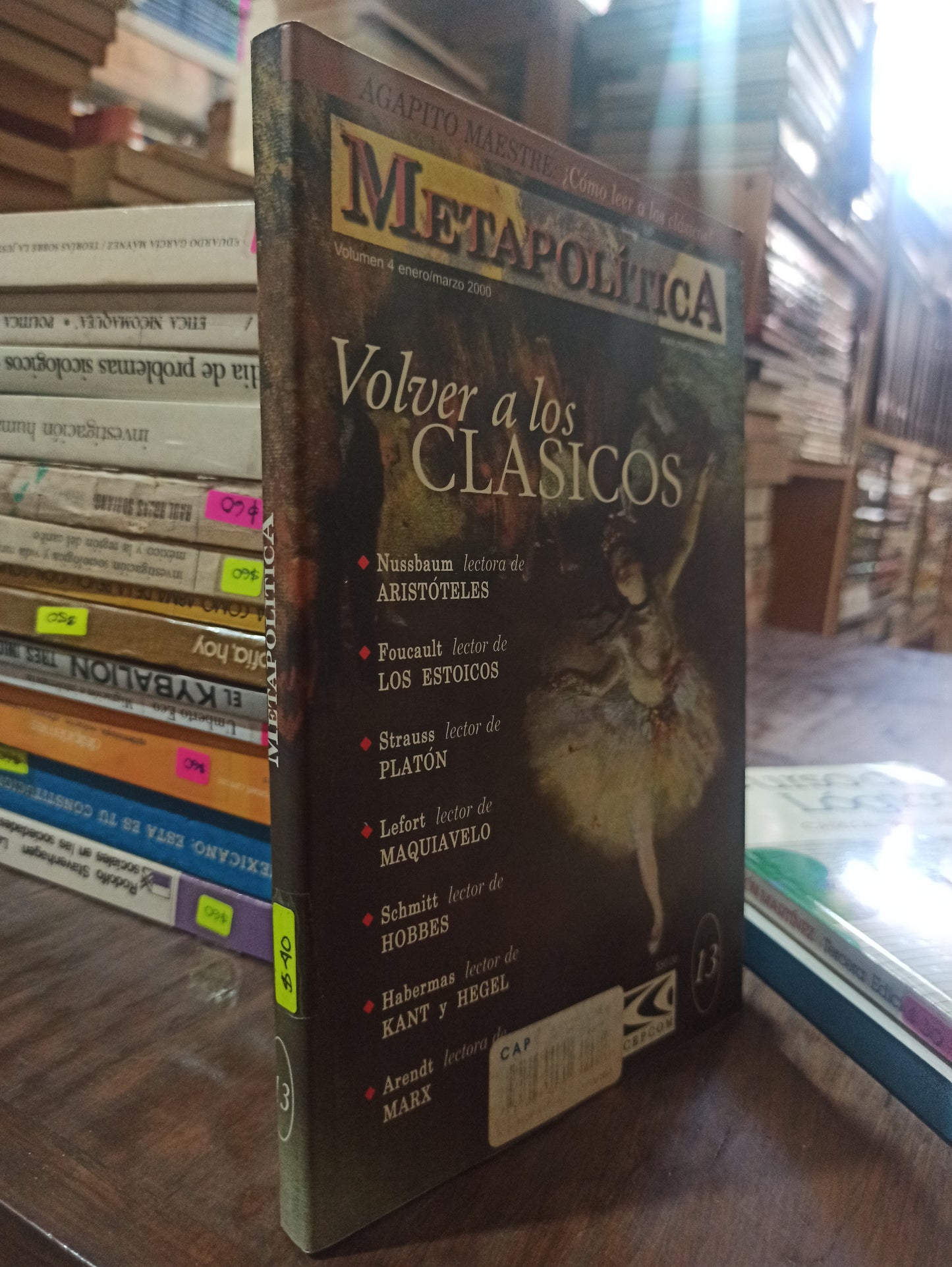 METAPOLITICA VOLVER A LOS CLASICOS POR VARIOS AUTORES USADO SOCIOLOGIA ALDAMA