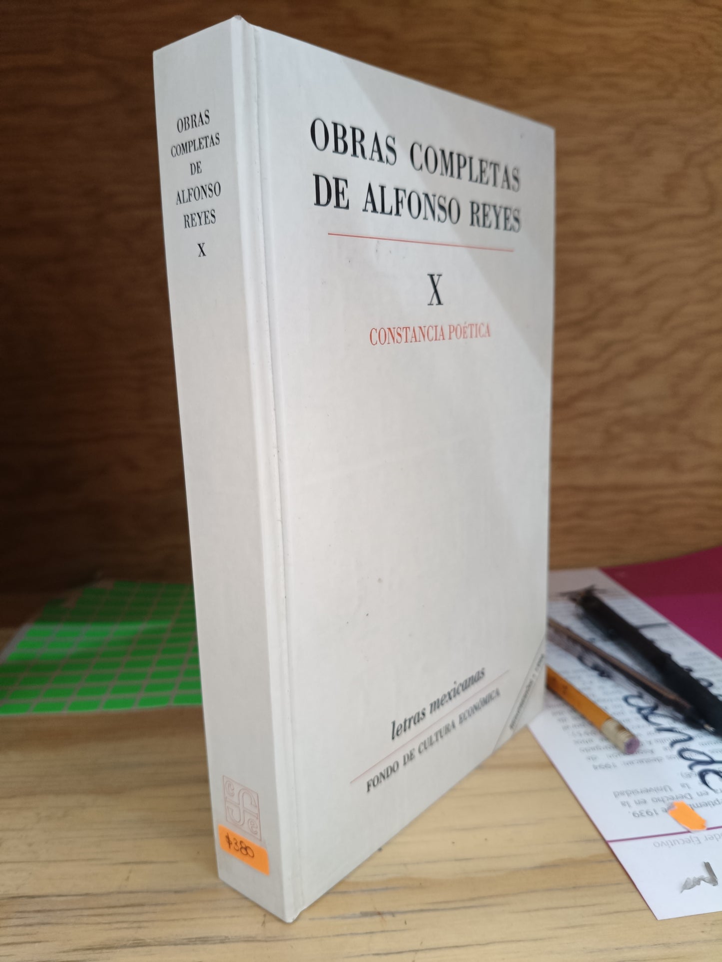 OBRAS COMPLETAS DE ALFONSO REYES TOMO 10 CONSTANCIA POETICA USADO NOVELAS JUAREZ 515